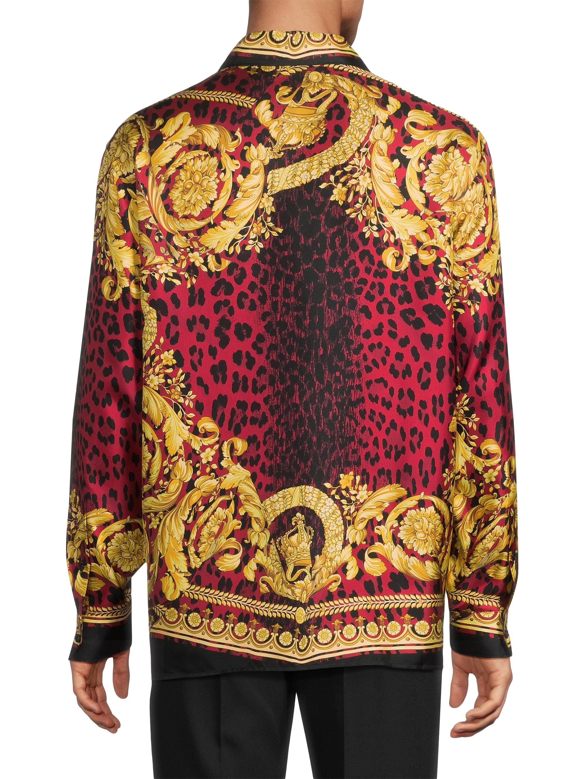 Versace シャツ Versace Wild Barocco Print Silk Twill Shirt | Saks Fifth Avenue