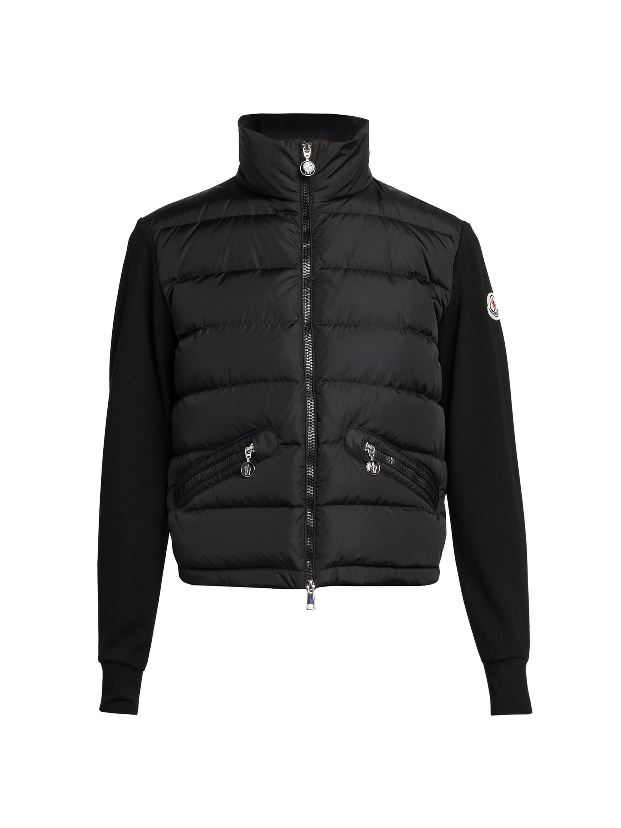 Moncler Women's Quilted Nylon Down Zip-Up Cardigan - Black