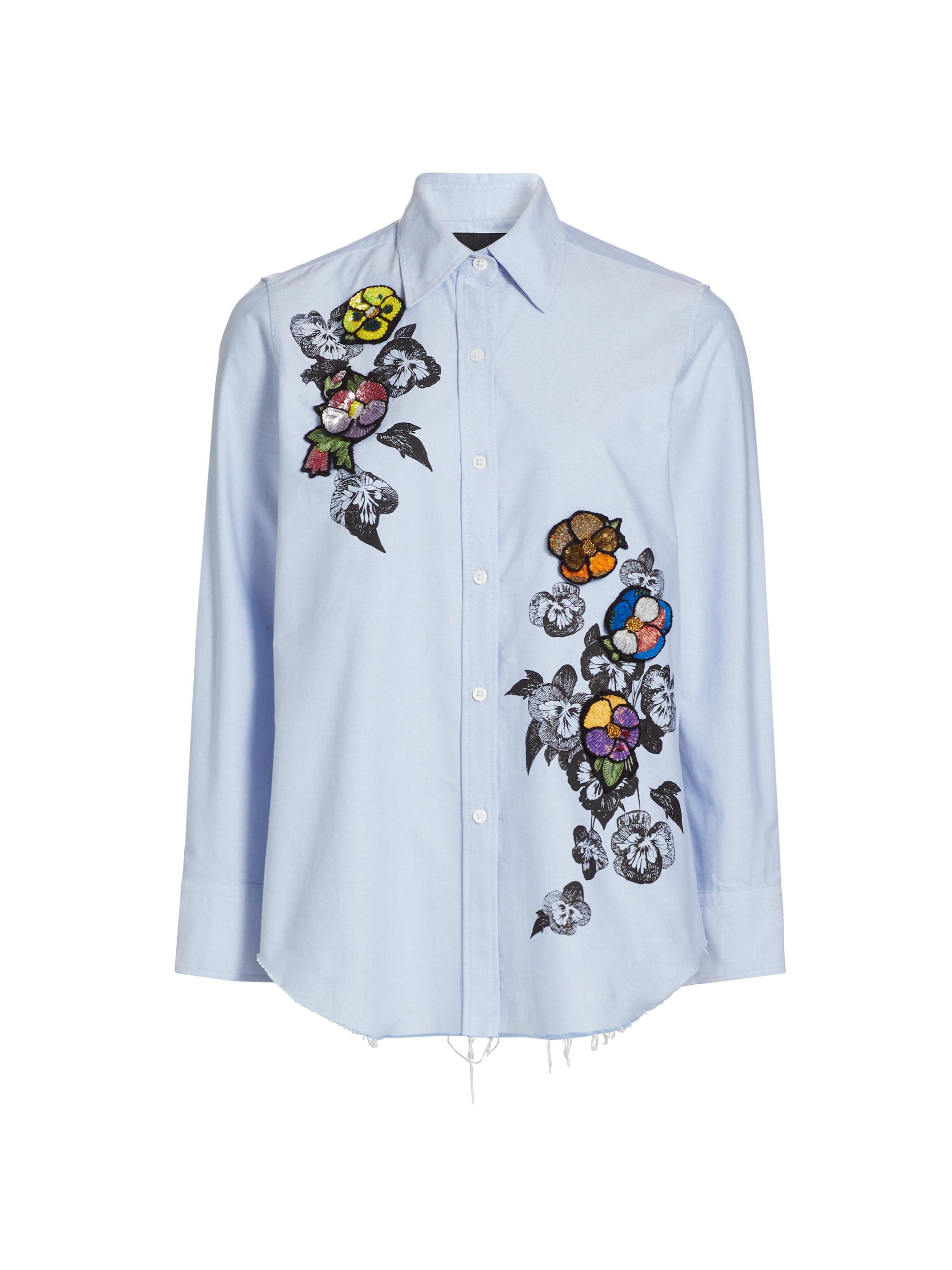 Libertine Women's Pansies New Classic Shirt - Blue