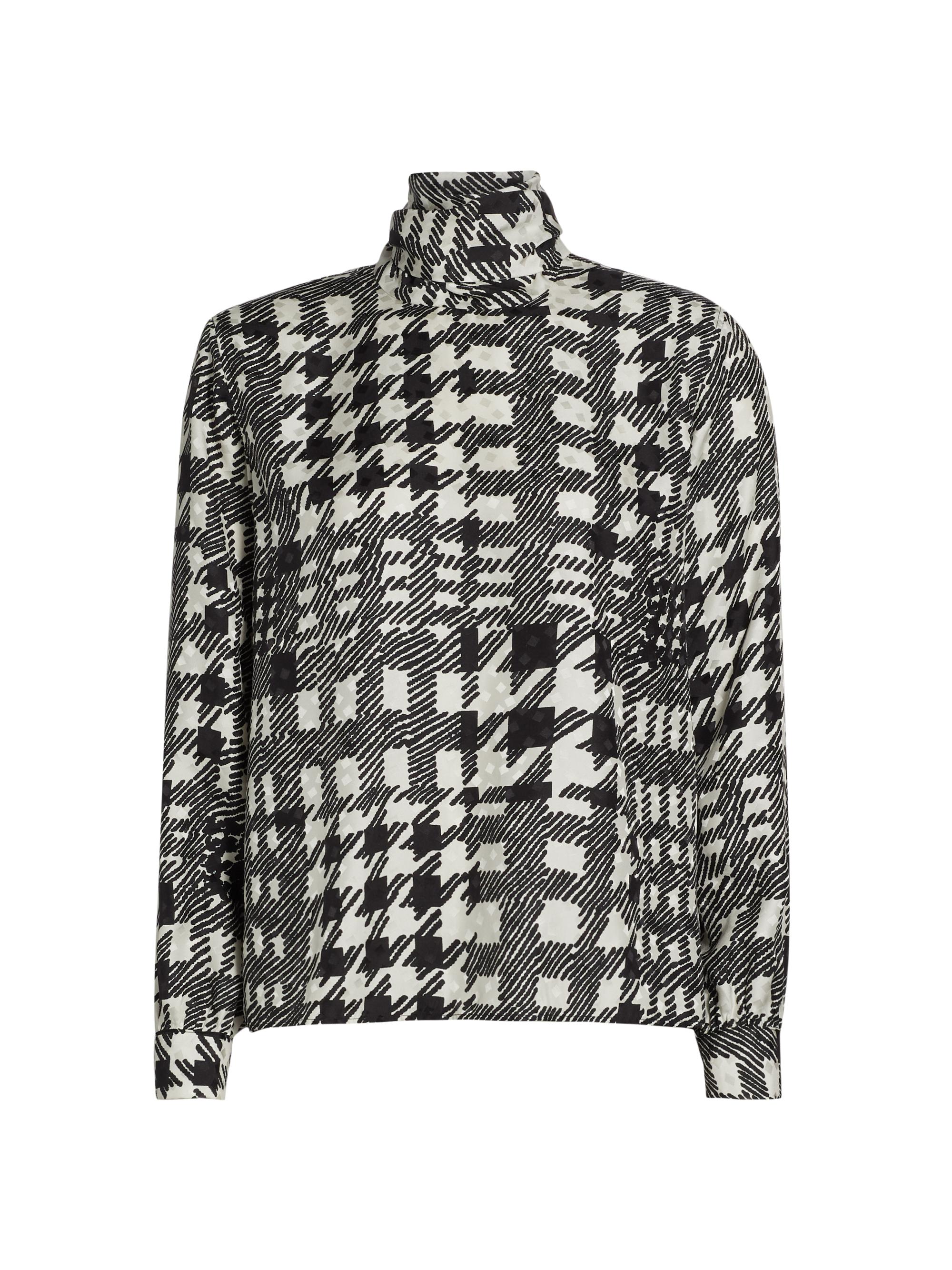 Libertine Women's Peggys Houndstooth Bianca Blouse - Creme Black