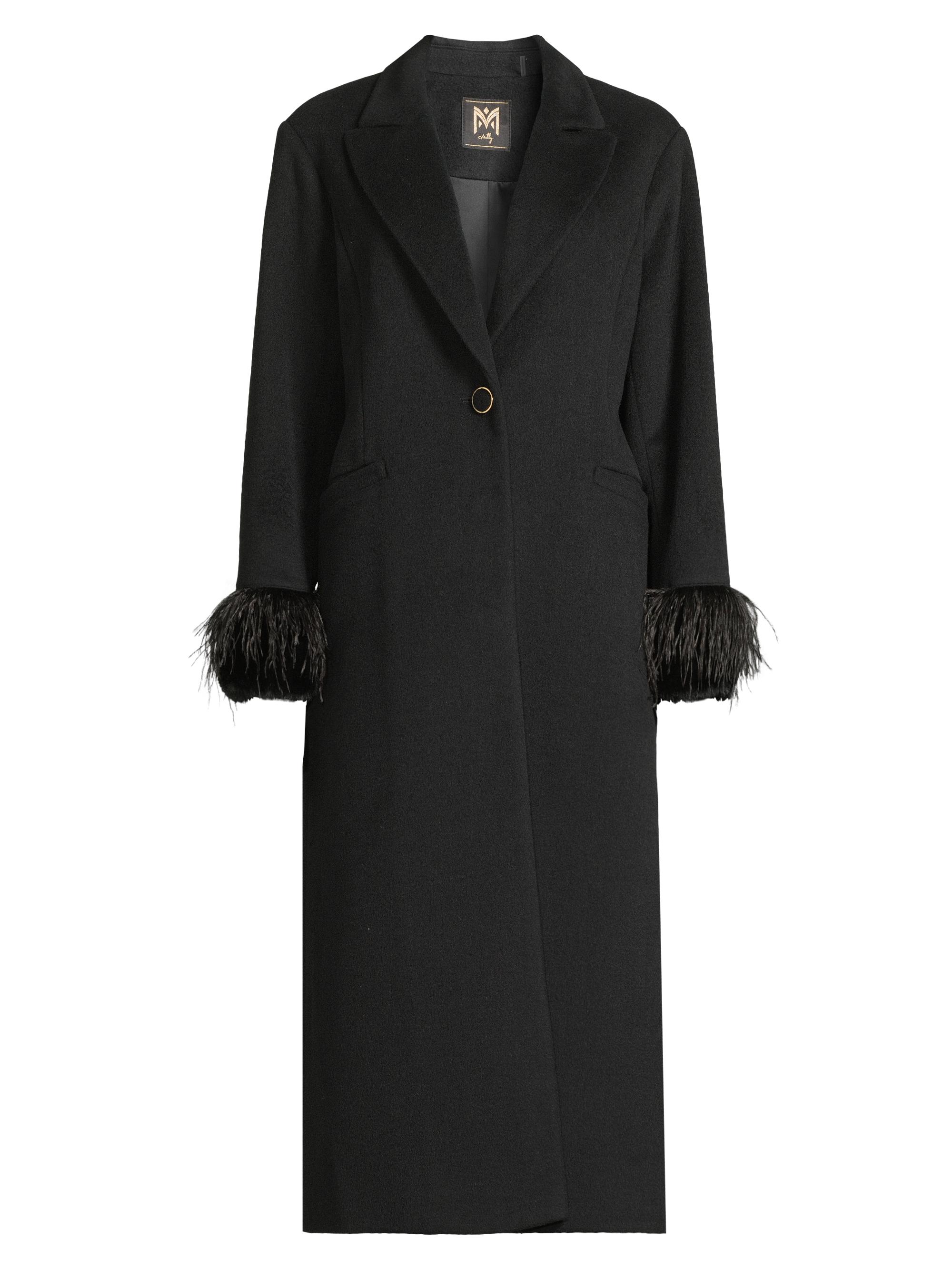 deres デレス feather long coat コート ブラック Oblada FEATHER COAT BLACK | 1F Store