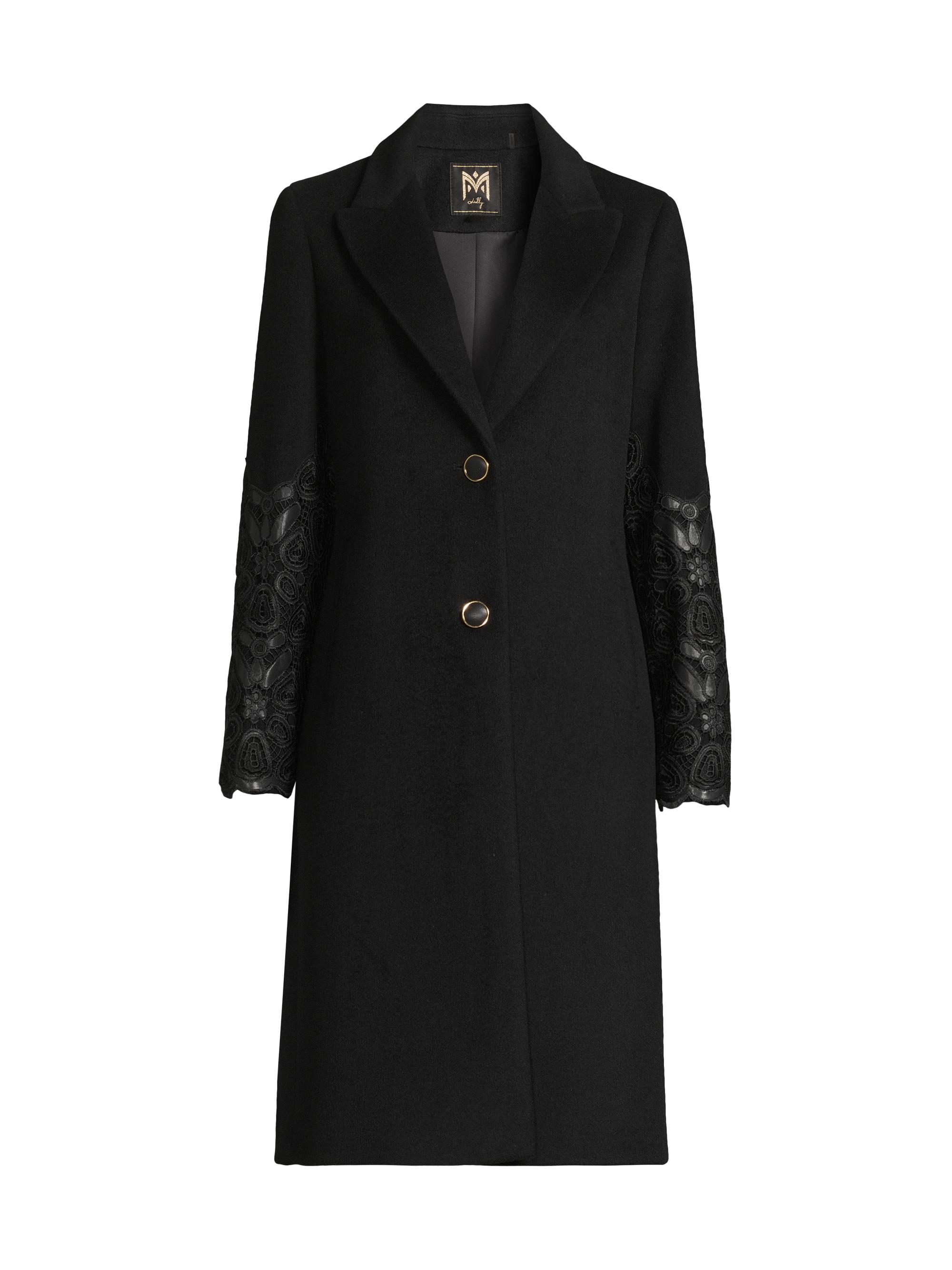 Milly Wool-Blend Faux-Feather-Trim Coat | Saks Fifth Avenue
