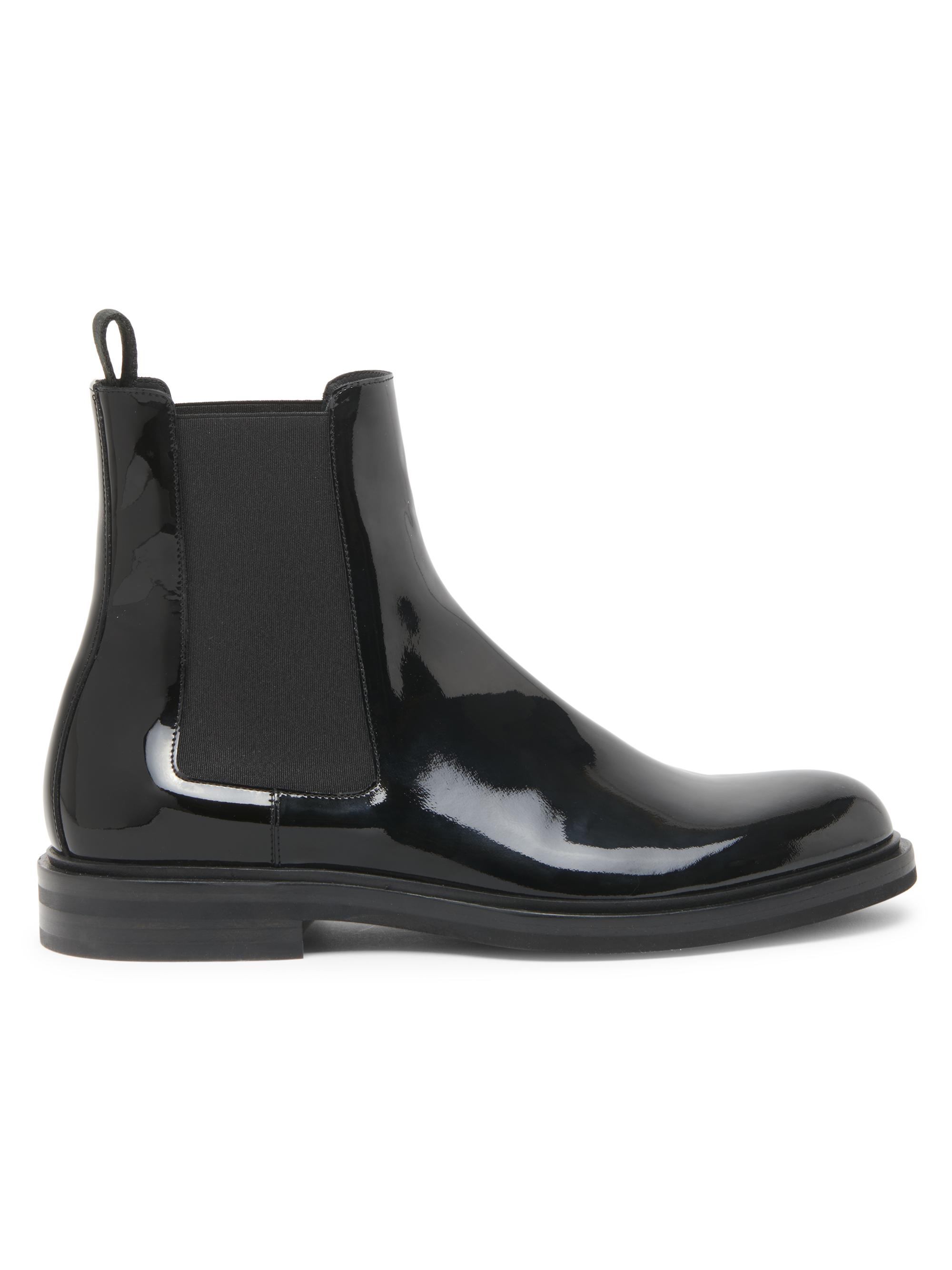 Dolce & Gabbana Men's Patent Leather Chelsea Boots - Nero