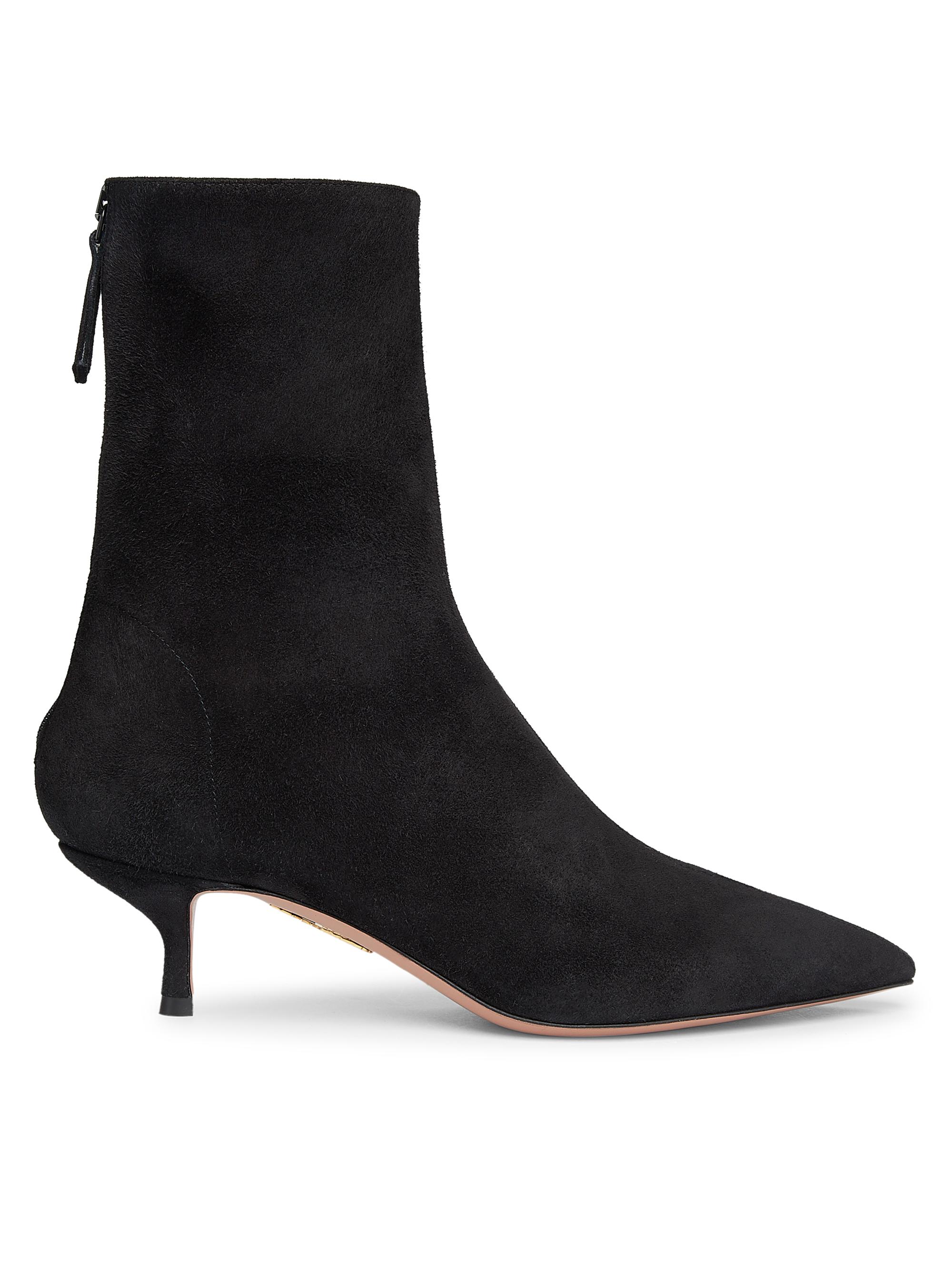 Aquazzura Women's Montmartre 50MM Suede Booties - Black