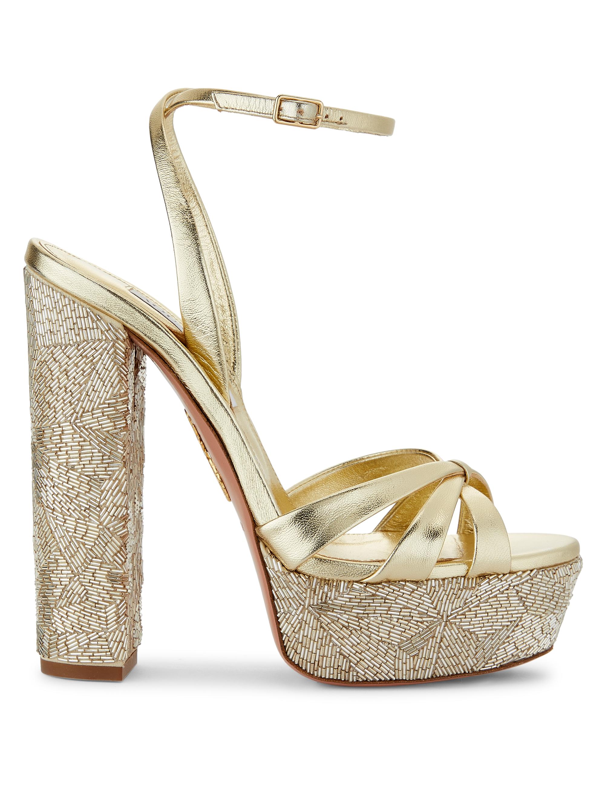 Aquazzura Women's La Nuit 140MM Platform Sandals - Platino