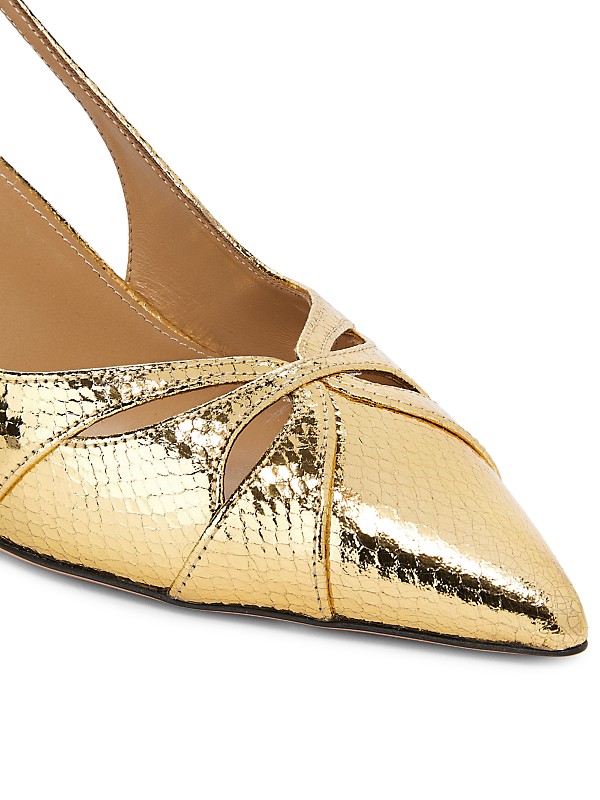 Shop Aquazzura Moves 65MM Snake-Embossed Metallic Leather Shop Aquazzura Moves 65MM Snake-Embossed Metallic Leather