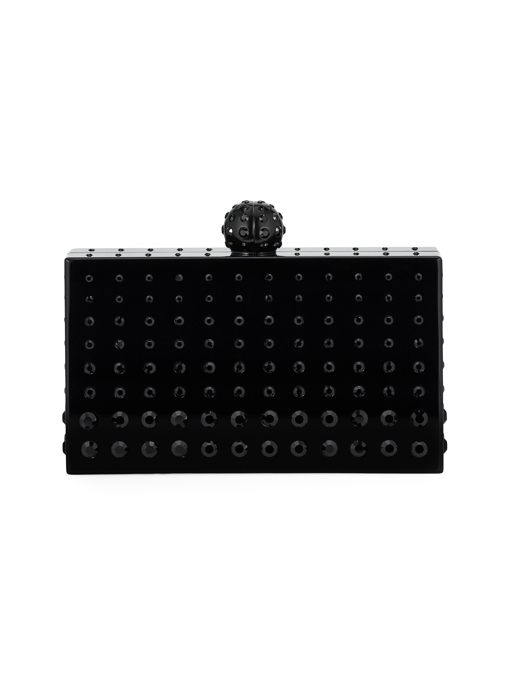 Aquazzura Women's Tequila Crystal-Embellished Resin Clutch - Black Silver
