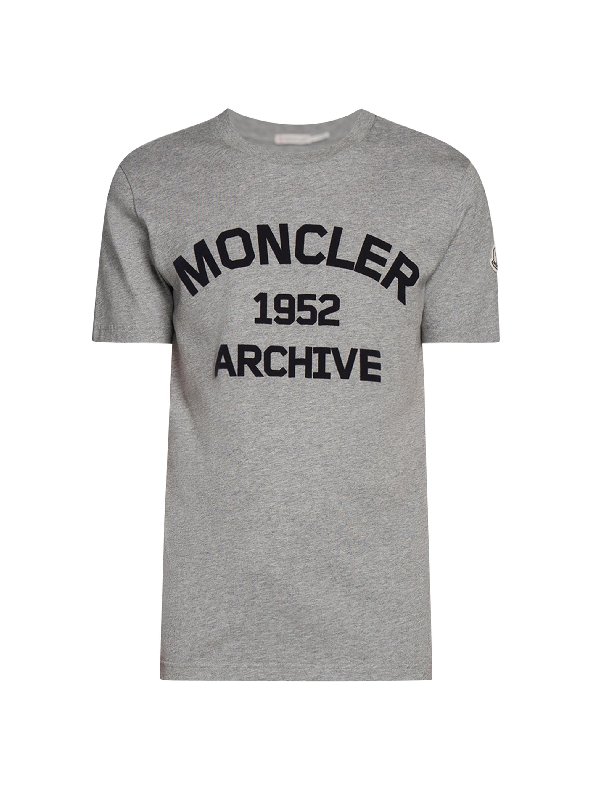 Moncler Men's Short Sleeve Logo T-Shirt - Grey