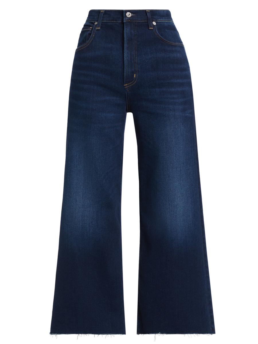 【HI FI FNK】Crema Wide Denim Citizens of Humanity Lyra Wide-Leg Crop Jeans | Saks Fifth