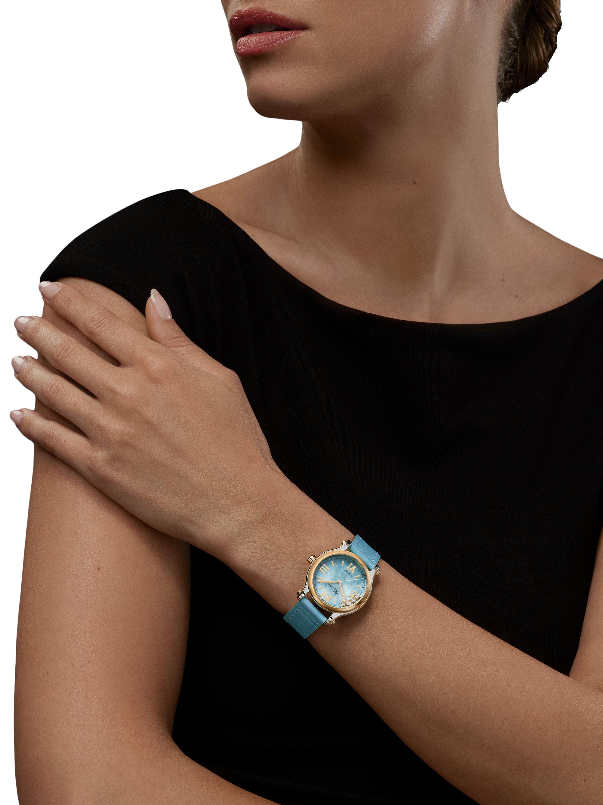 happy❤︎ Chopard Happy Sport Two-Tone 18K & Stainless Steel Watch with 7