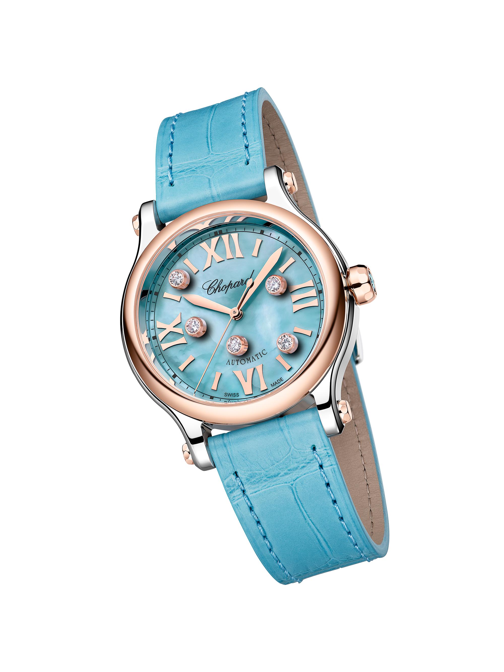 Chopard Happy Sport 18K Rose Gold, Stainless Steel, 0.25 TCW