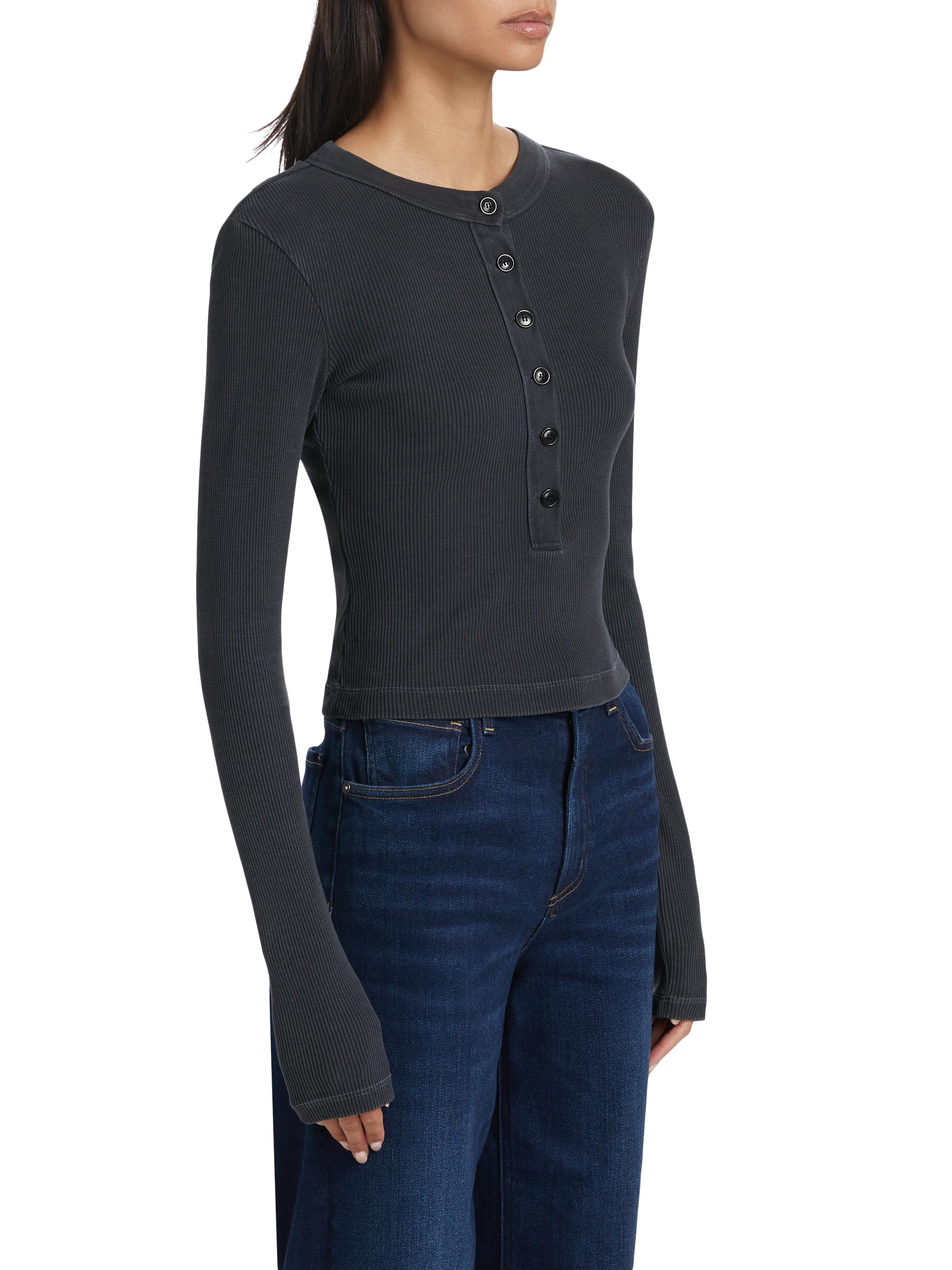 Citizens of Humanity Varra Rib-Knit Henley | Saks Fifth Avenue