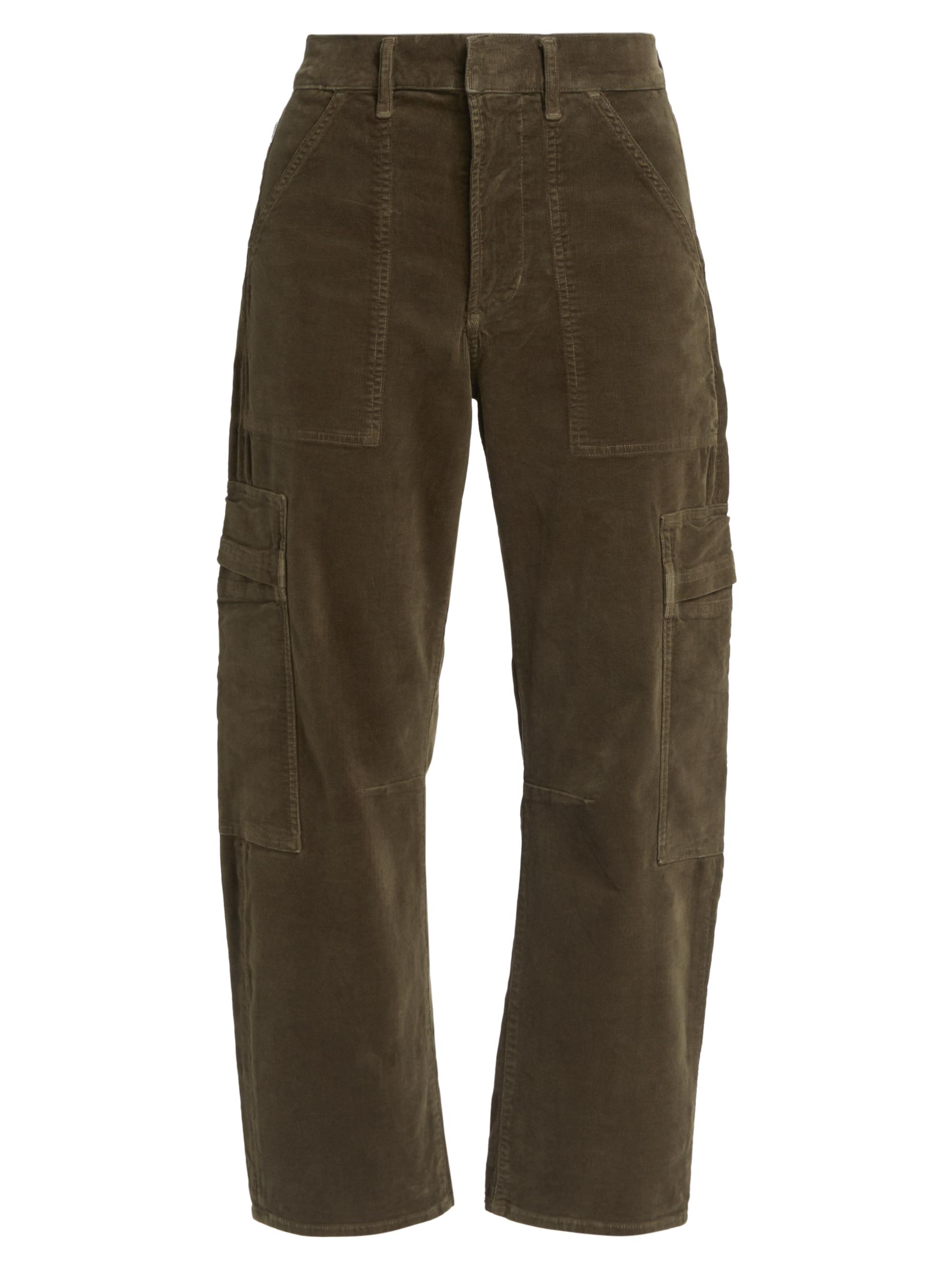 Citizens of Humanity Women's Marcelle Low-Slung Corduroy Cargo Pants - Costes Medium Dark Green