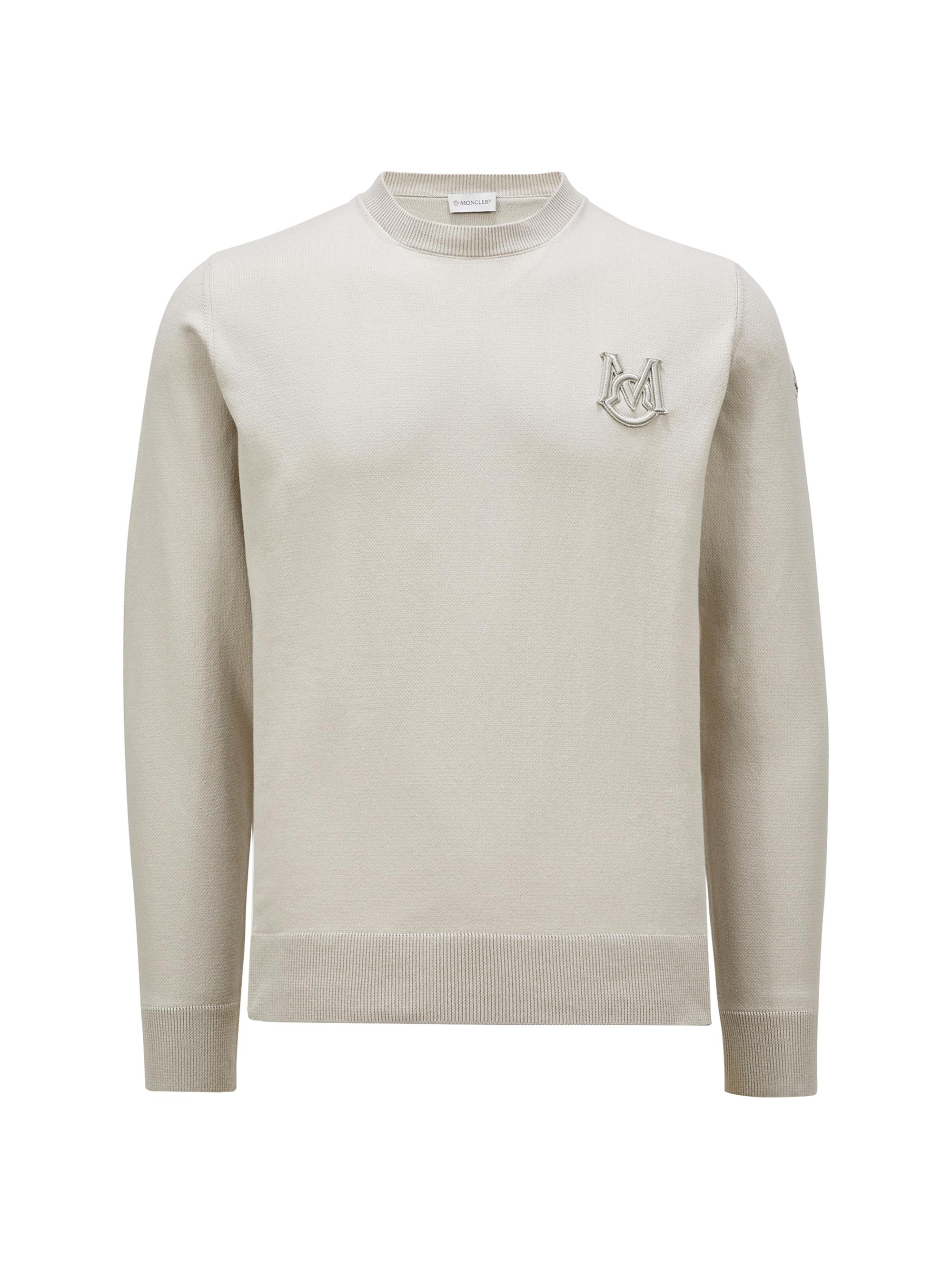Moncler Men's Monogram Cotton Crewneck Sweater - Beige