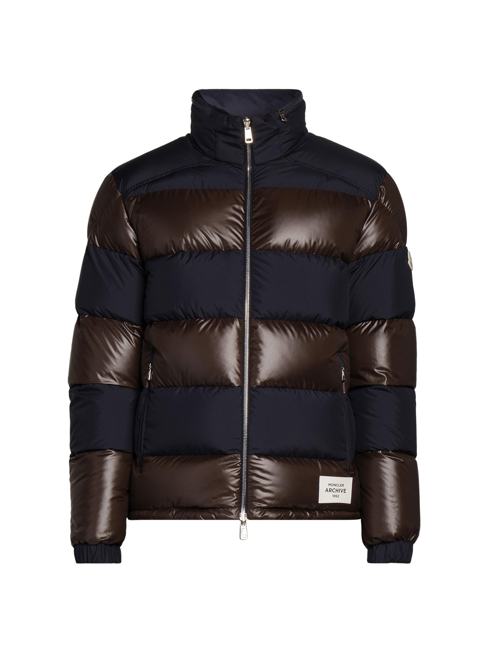 Moncler Men's Peclet Reversible Striped Down Jacket - Blue Brown