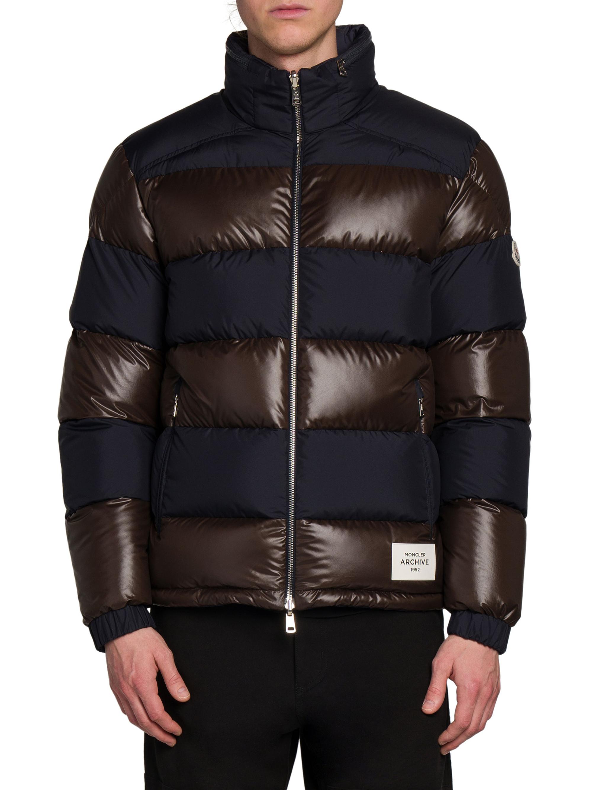 Shop Moncler Peclet Reversible Striped Down Jacket | Saks Fifth Avenue