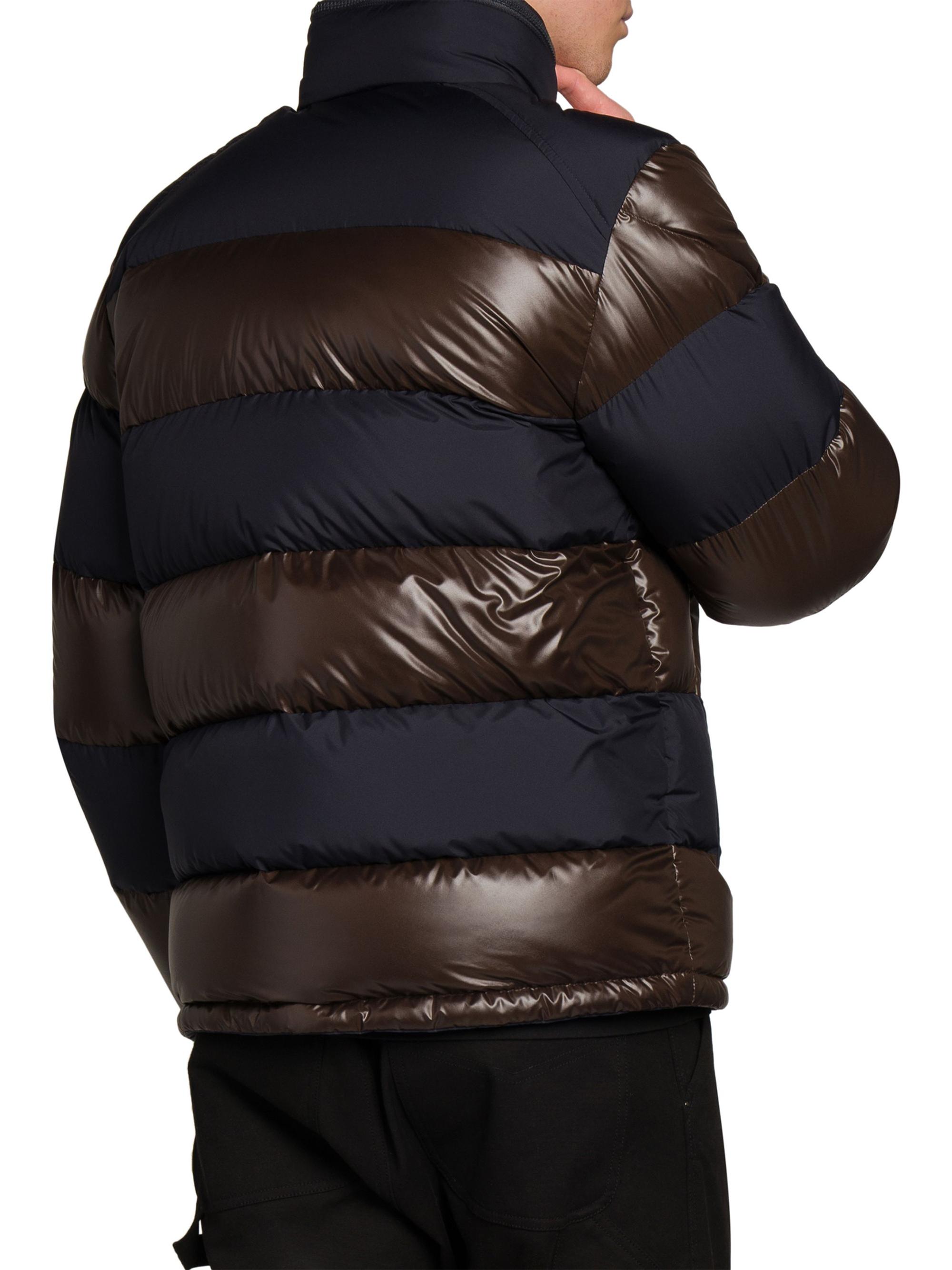 Shop Moncler Peclet Reversible Striped Down Jacket | Saks Fifth Avenue
