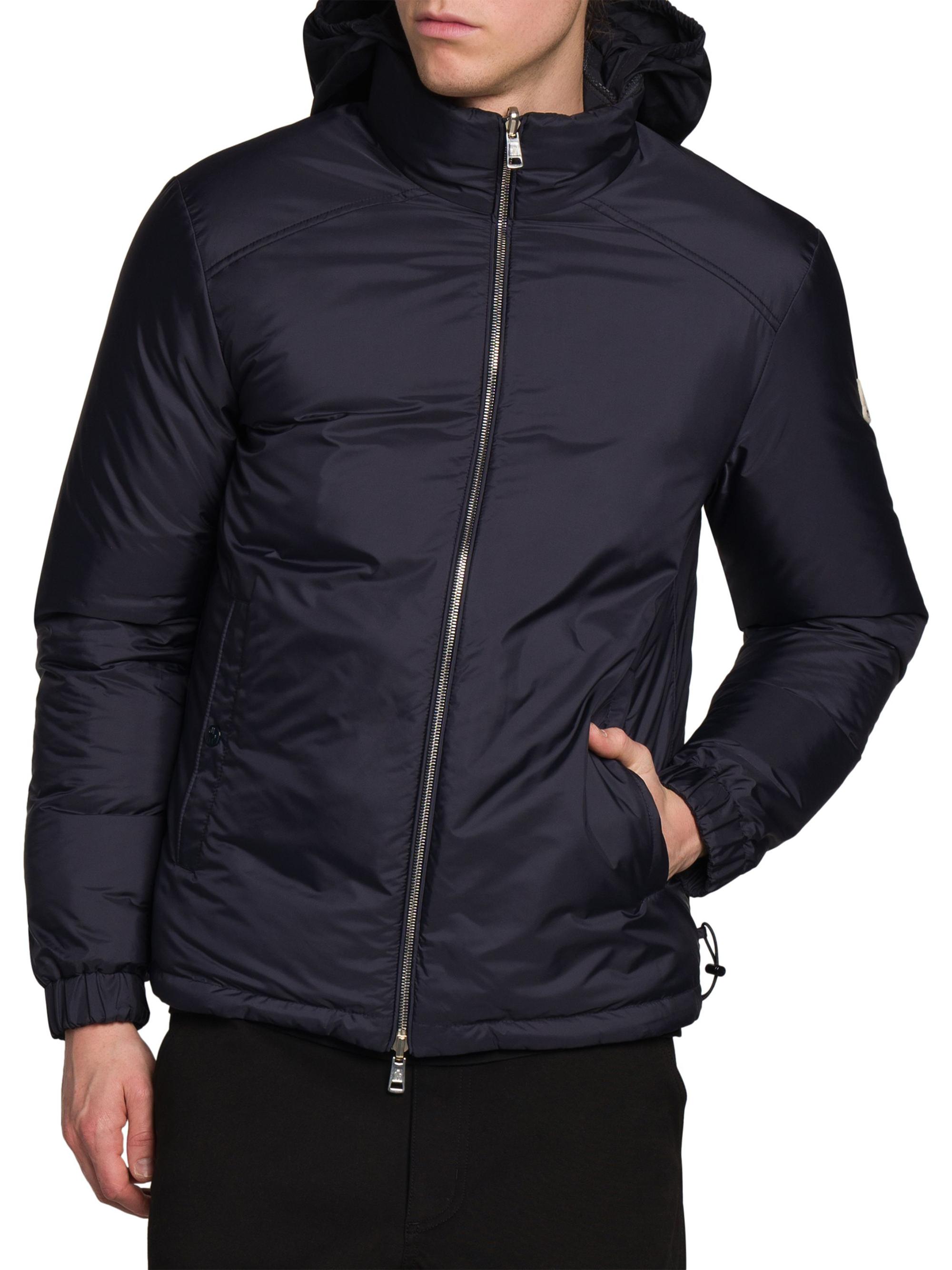 Shop Moncler Peclet Reversible Striped Down Jacket | Saks Fifth Avenue