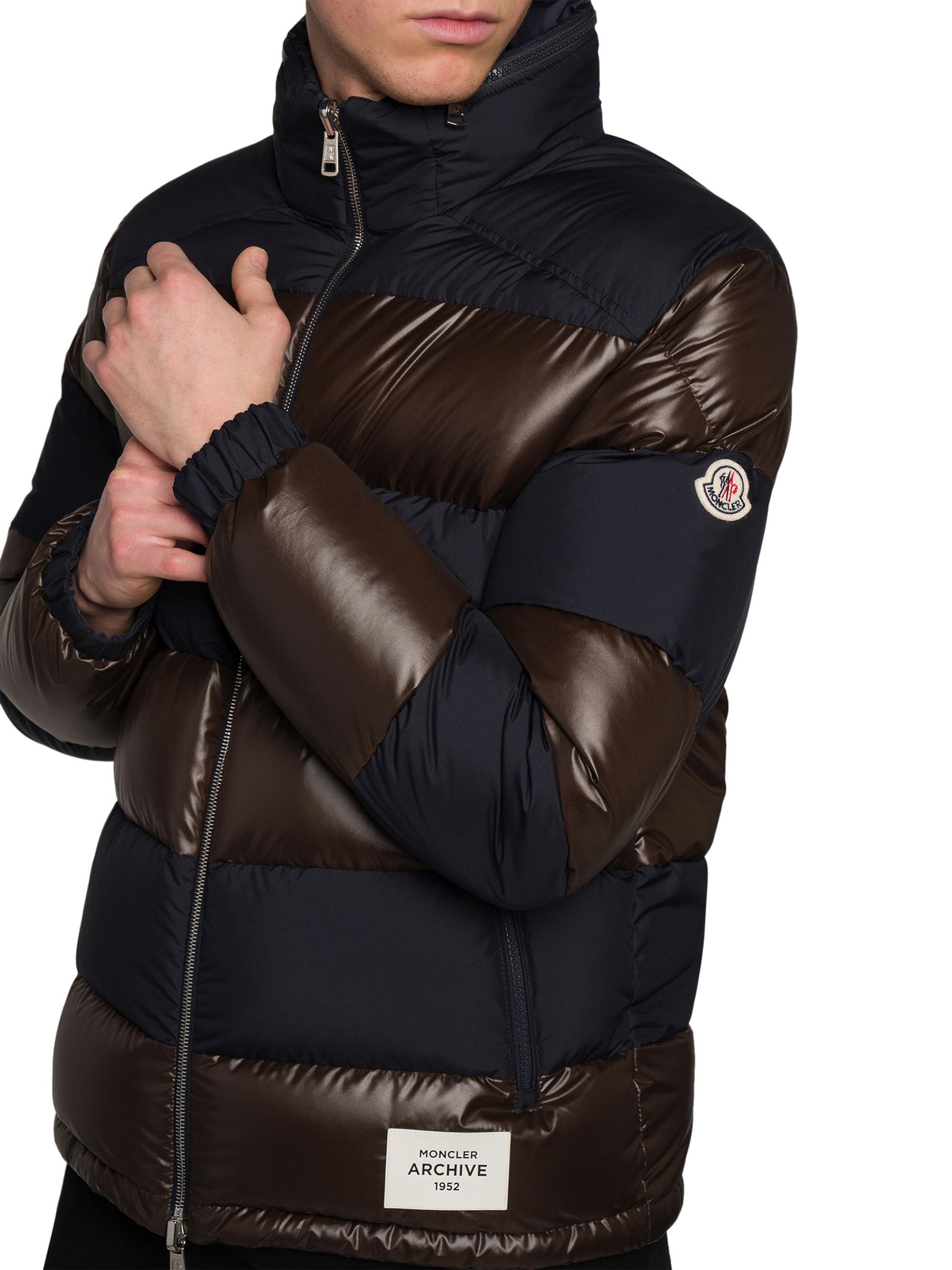 Shop Moncler Peclet Reversible Striped Down Jacket | Saks Fifth Avenue