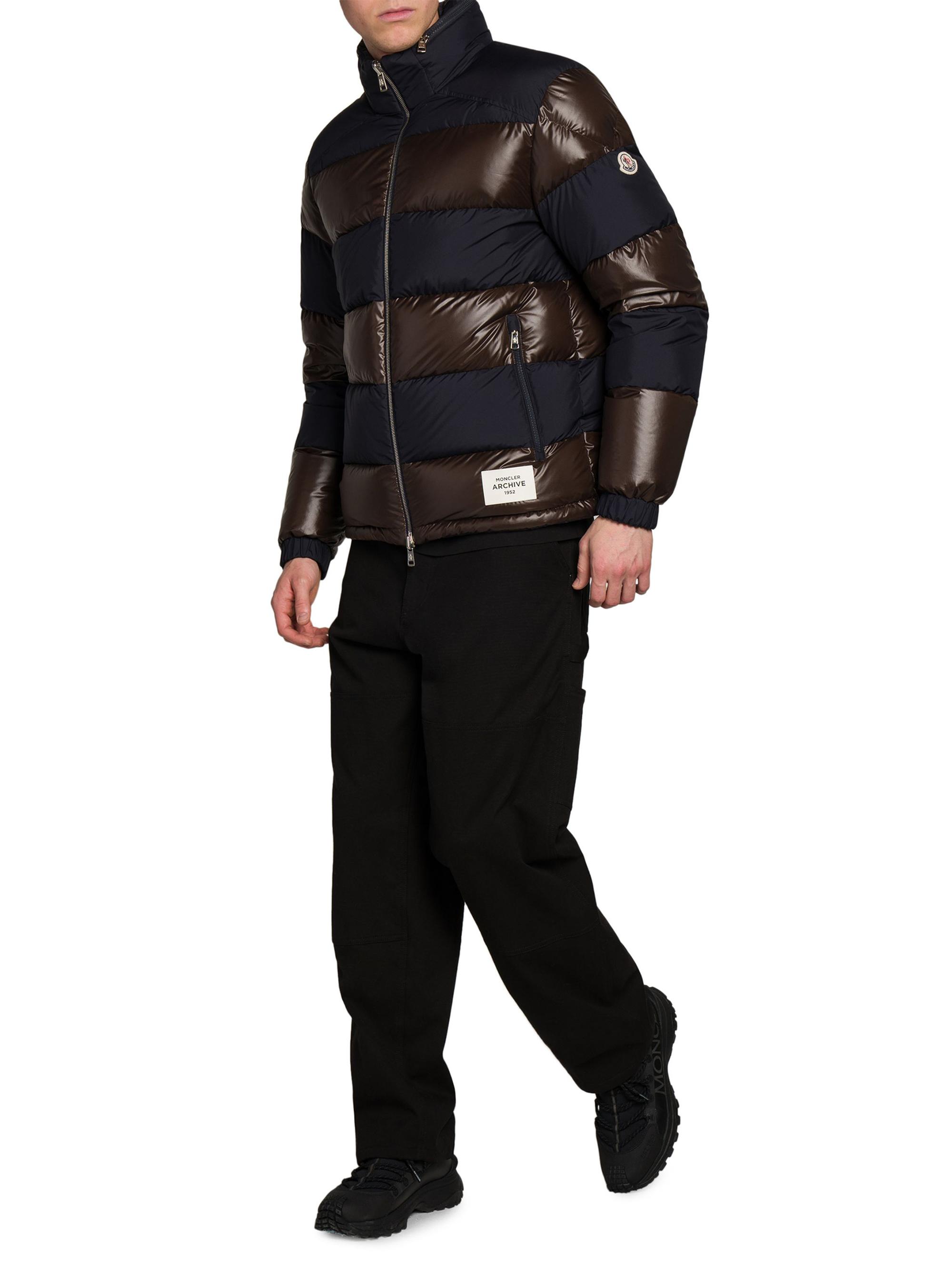 Shop Moncler Peclet Reversible Striped Down Jacket | Saks Fifth Avenue