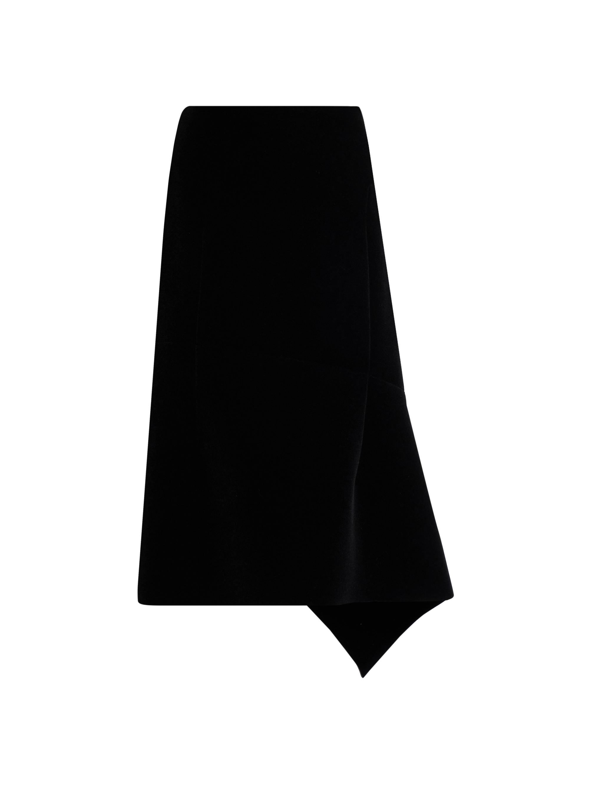 Dries Van Noten Women's Serve Draped Velvet Skirt - Black