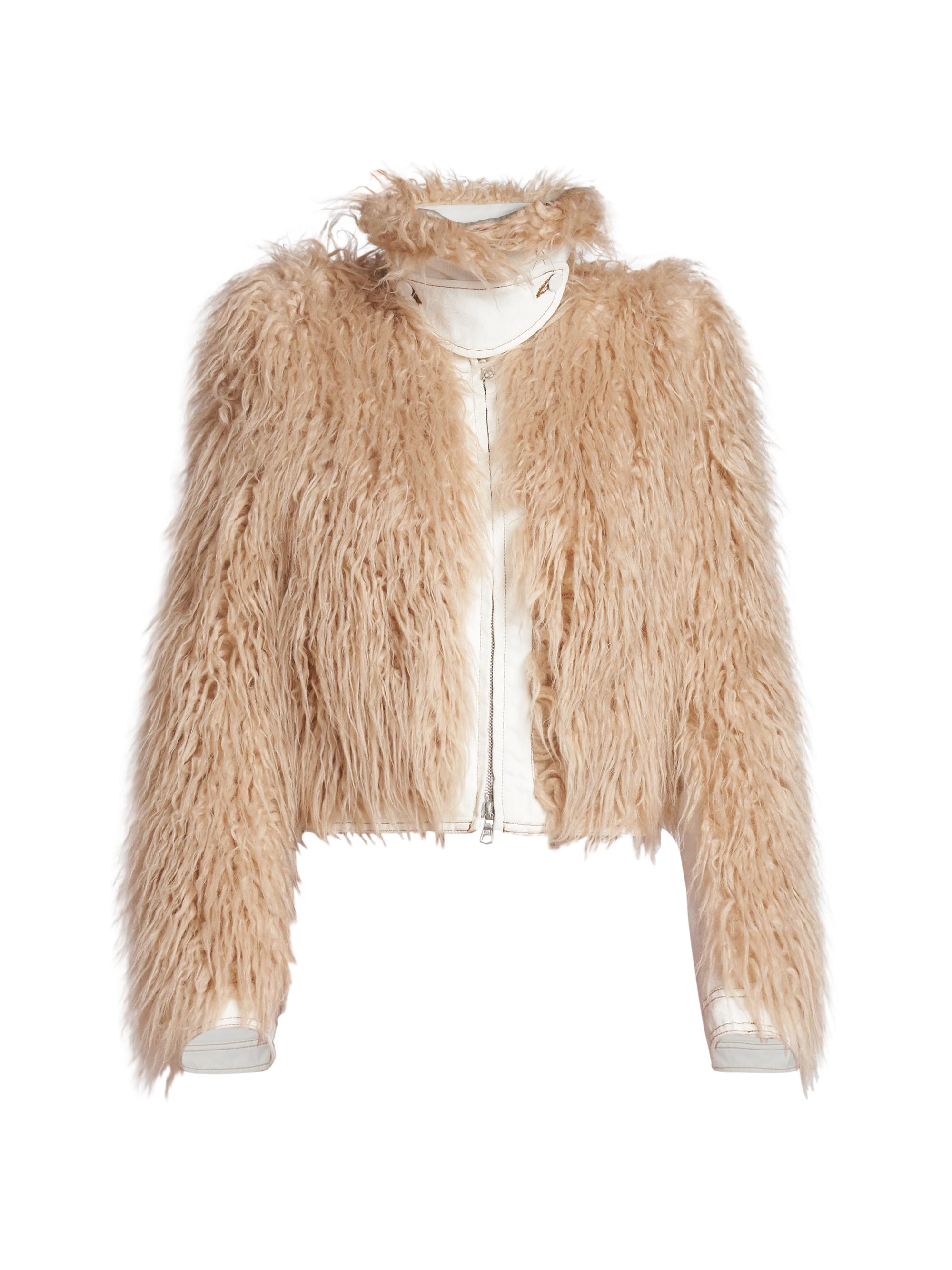 Dries Van Noten Women's Vangel Faux-Fur Jacket - Beige