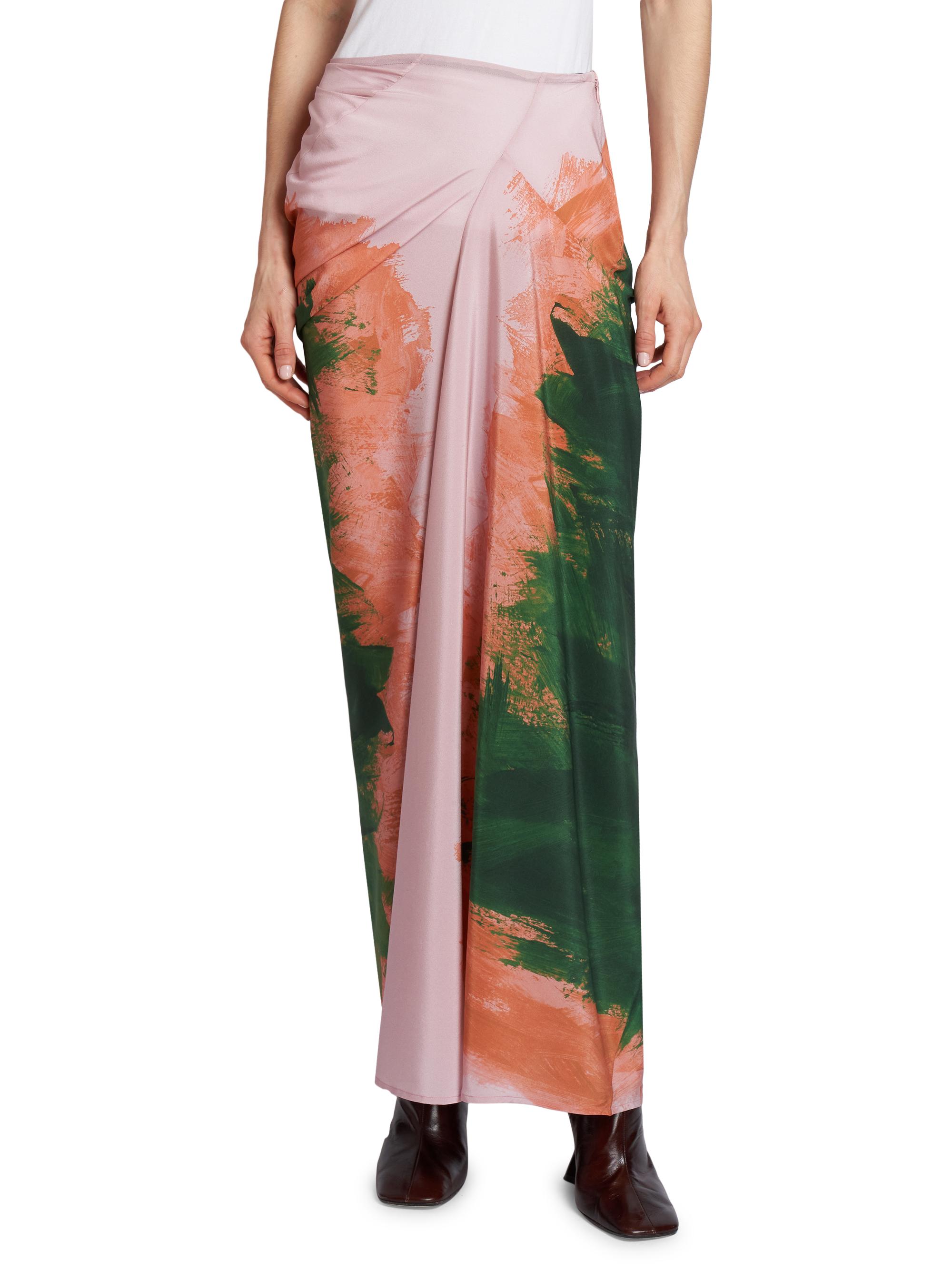 DRIES VAN NOTEN バルーンスカート　M Dries Van Noten Saren Silk Brushstroke Maxi Skirt | Saks Fifth Avenue