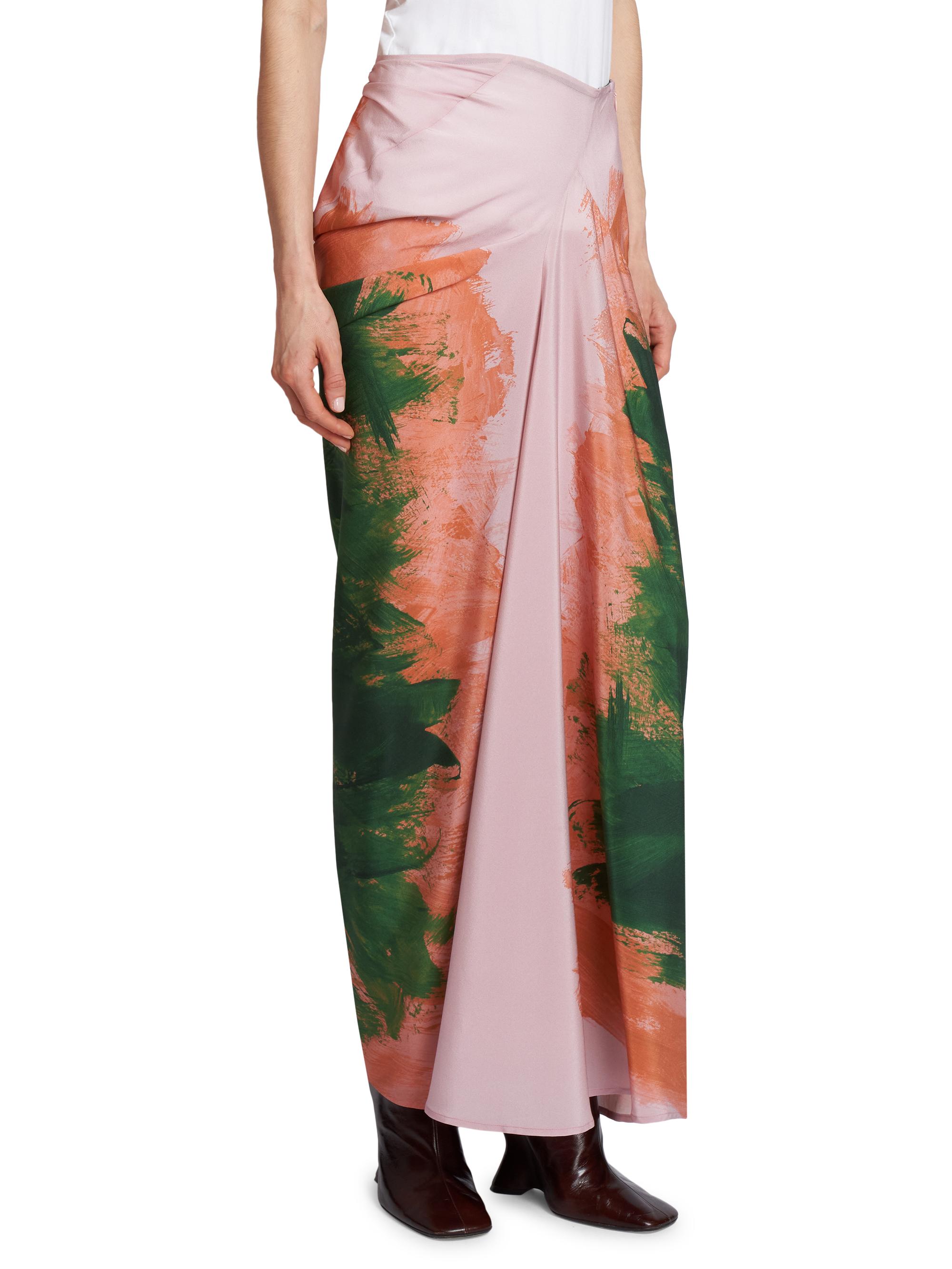 Dries Van Noten Saren Silk Brushstroke Maxi Skirt | Saks Fifth Avenue