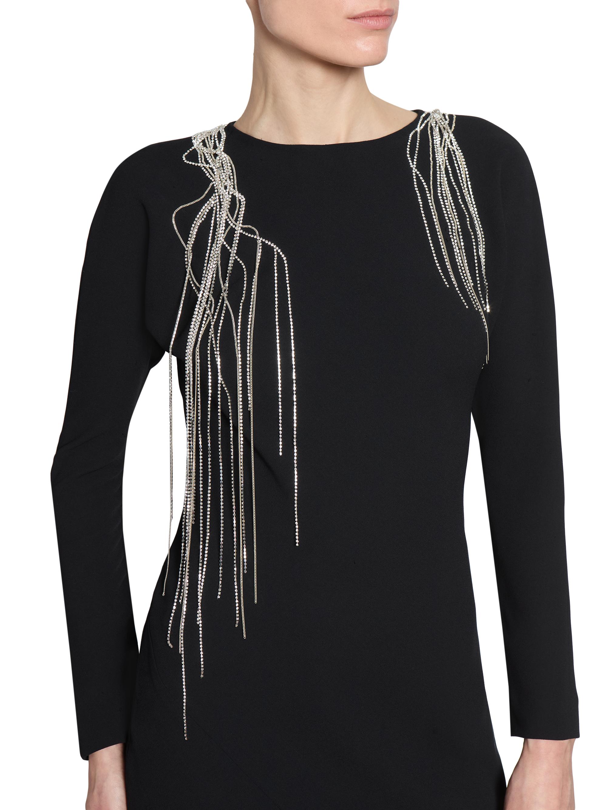 Dries Van Noten Davion Rhinestone Crepe Dress | Saks Fifth Avenue