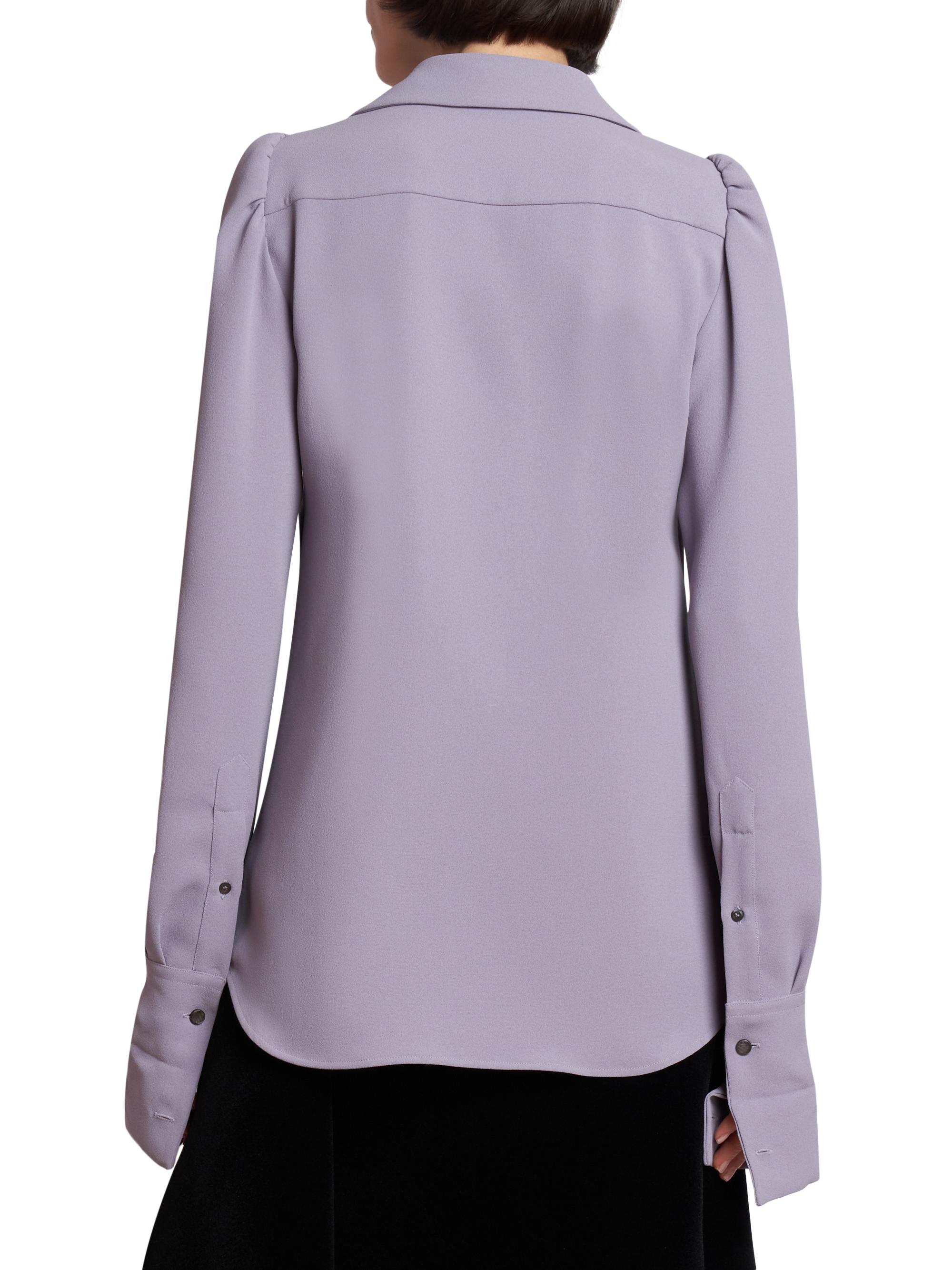 Dries Van Noten Celindra Crepe Puff-Sleeve Shirt | Saks Fifth Avenue