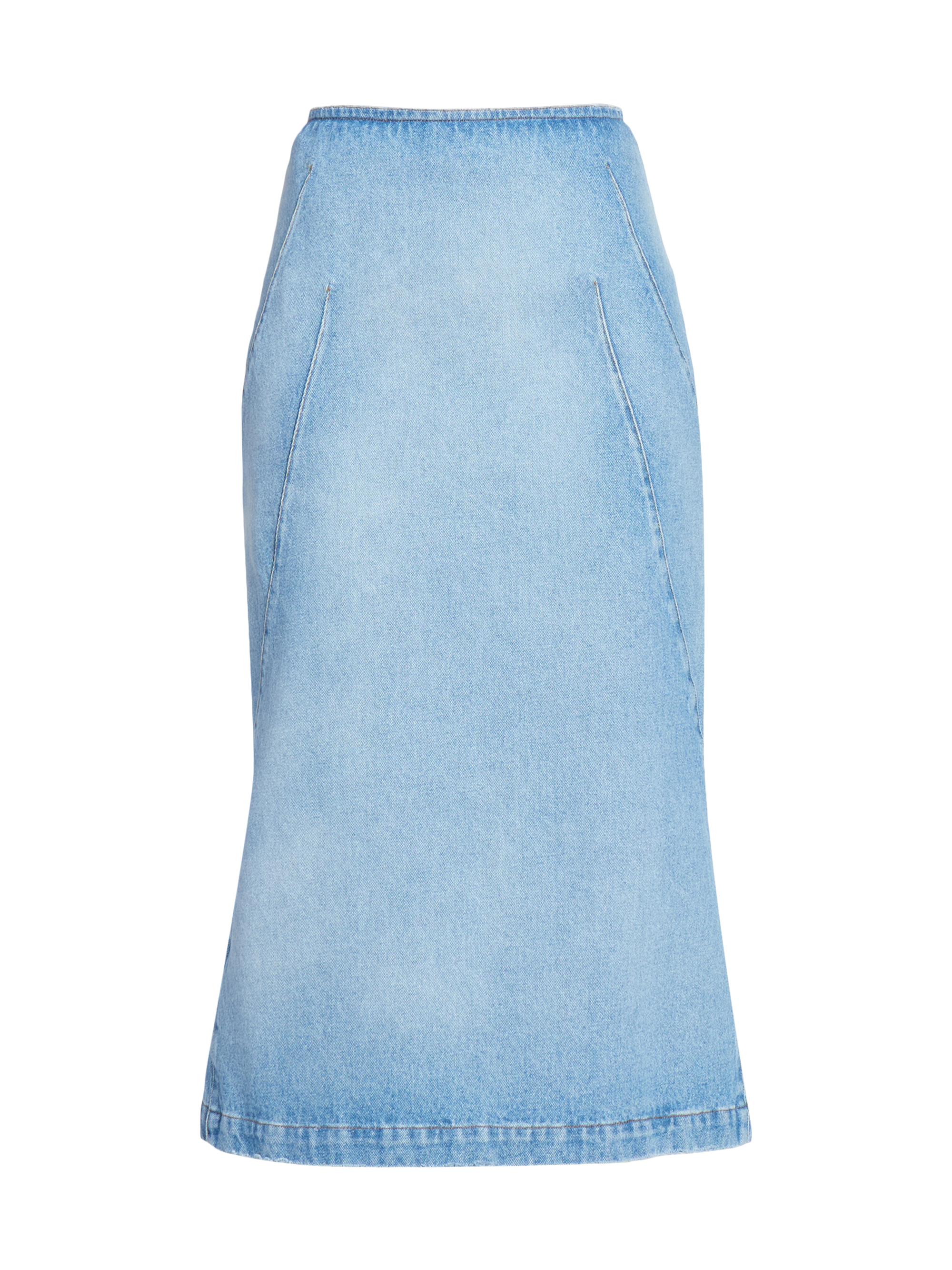 Dries Van Noten Women's Sibyl Seamed Cotton Denim Midi-Skirt - Light Blue