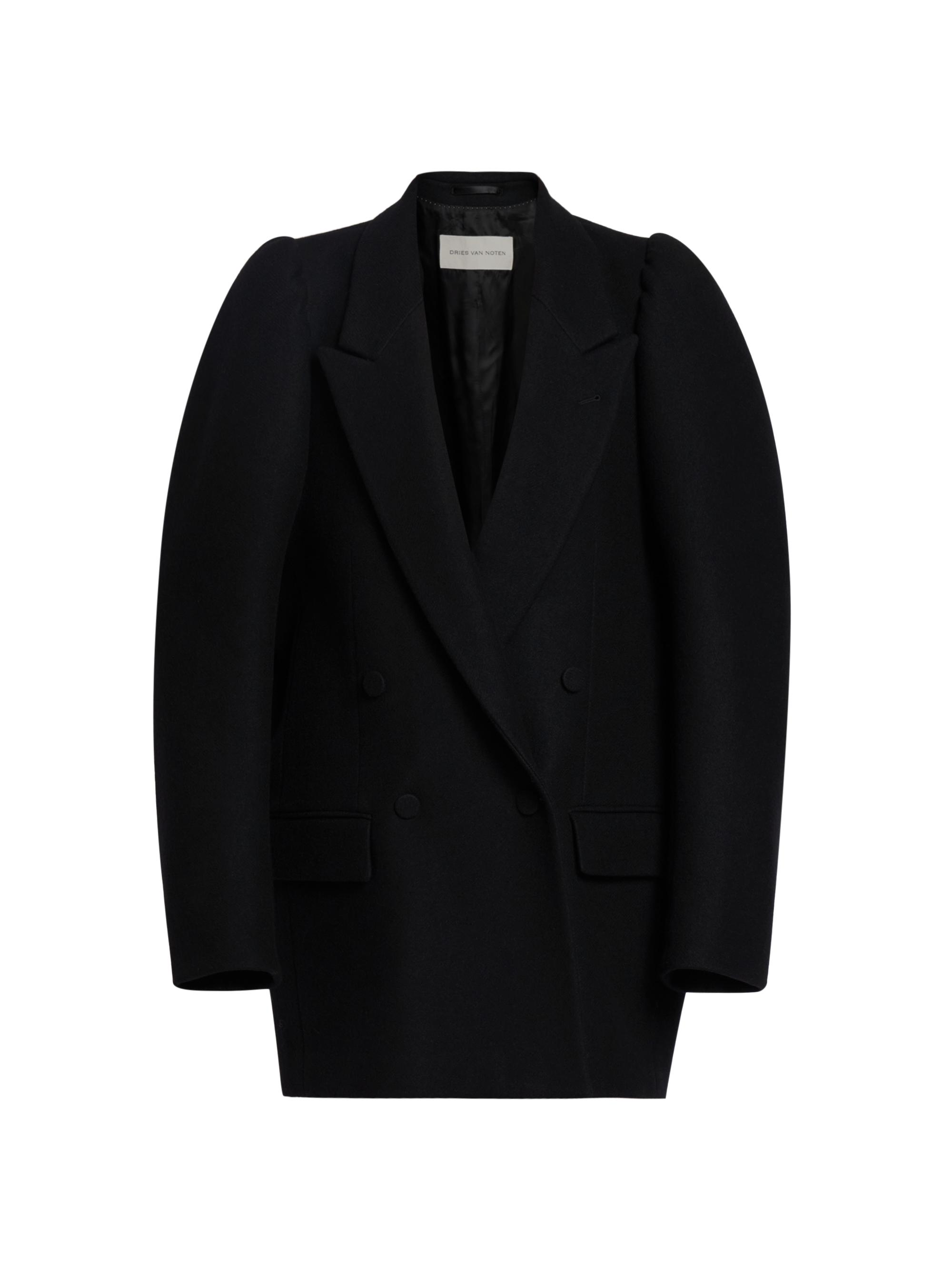 Dries Van Noten Women's Blinky Tailored Cocoon Double-Breasted Jacket - Black