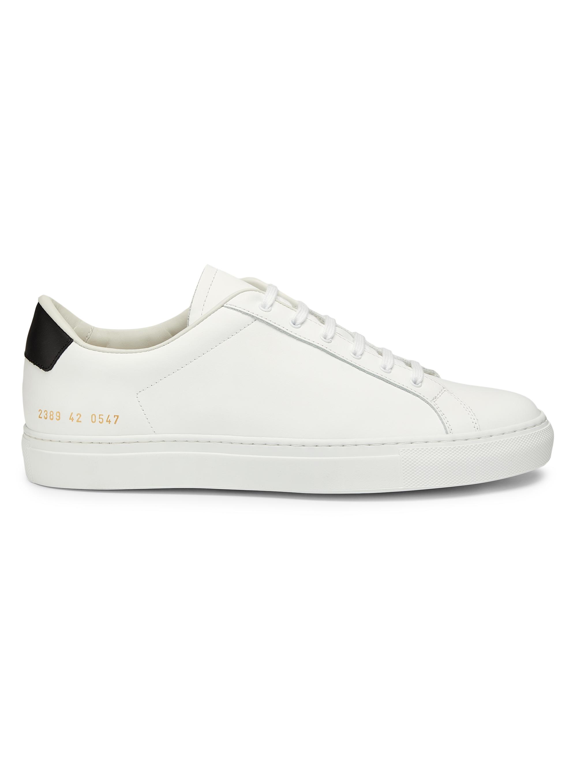 Common Projects Men's Retro Classic Leather Low-Top Sneakers - White Black