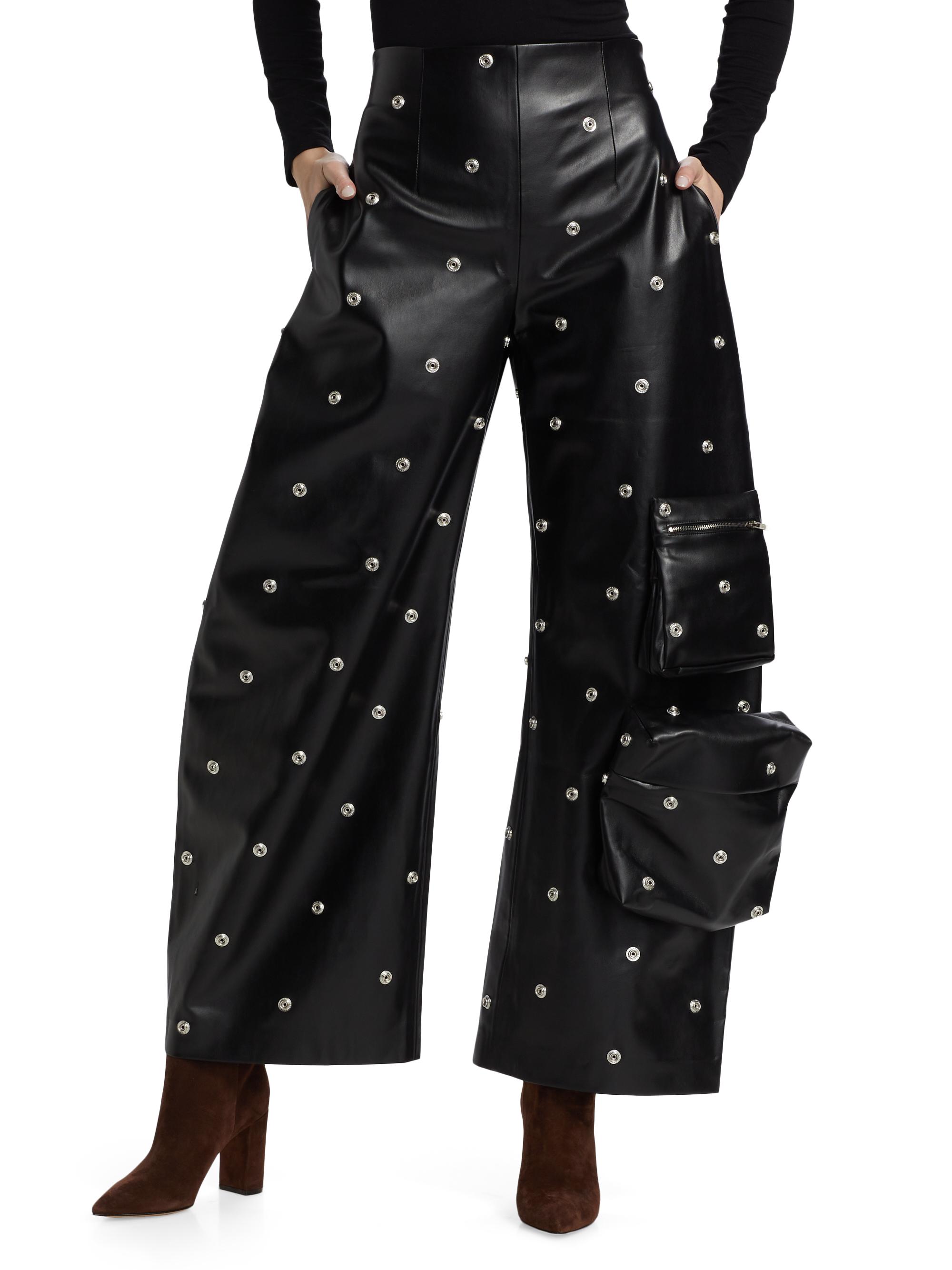 A.W.A.K.E. Mode Faux Leather Snap Studded Trousers | Saks Fifth Avenue