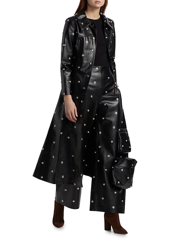 Shop A.W.A.K.E. Mode Snap Studded Faux Leather Coat | Saks Shop A.W.A.K.E. Mode Snap Studded Faux Leather Coat | Saks