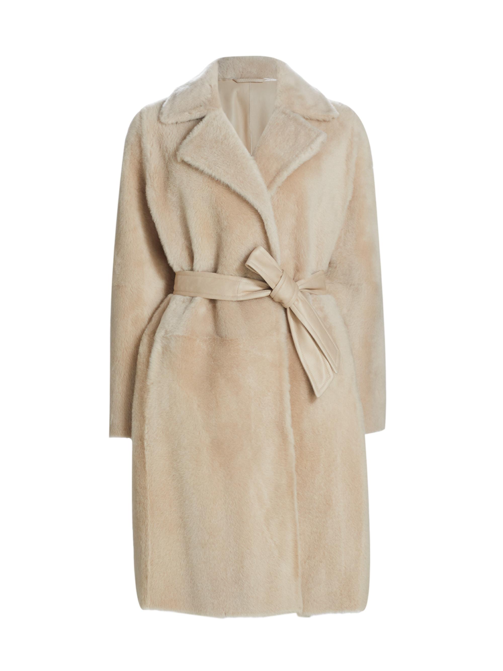 Max Mara Women's Ulzio Shearling Trench Coat - Sand