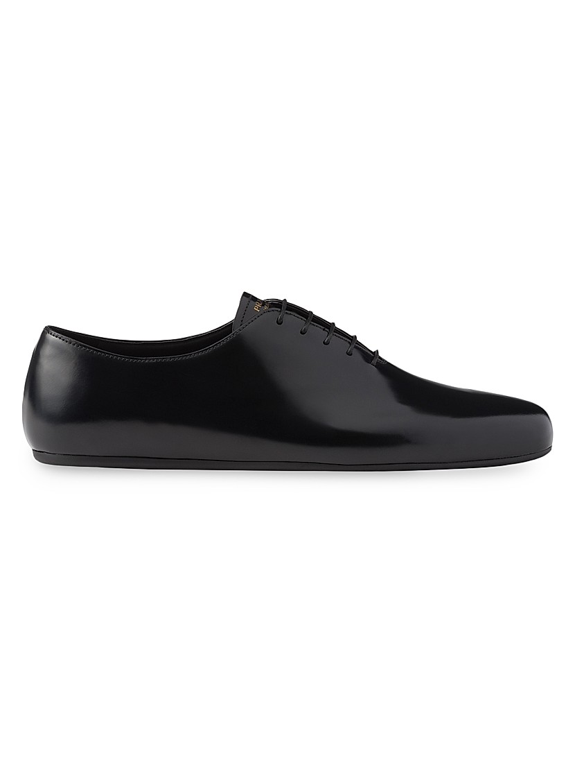 Shop Prada Brushed Leather Lace-Up Shoes | Saks Fifth Avenue Shop Prada Brushed Leather Lace-Up Shoes | Saks Fifth Avenue