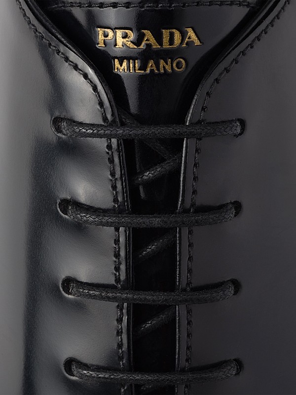 Shop Prada Brushed Leather Lace-Up Shoes | Saks Fifth Avenue Shop Prada Brushed Leather Lace-Up Shoes | Saks Fifth Avenue