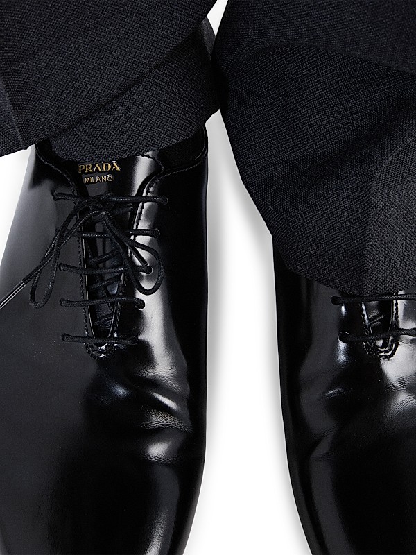 Shop Prada Brushed Leather Lace-Up Shoes | Saks Fifth Avenue Shop Prada Brushed Leather Lace-Up Shoes | Saks Fifth Avenue