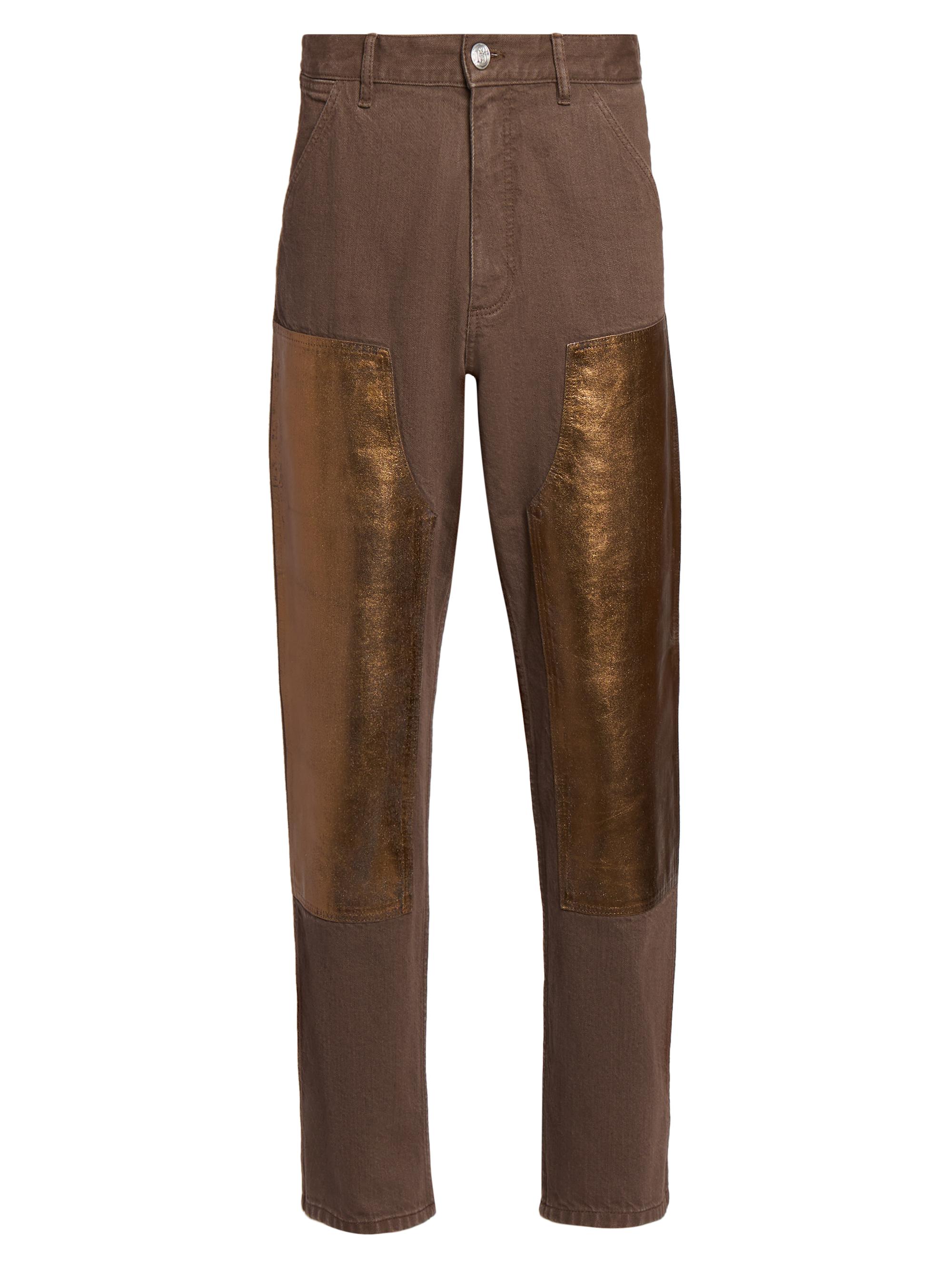 Bluemarble Men's Double-Knee Cotton Denim Pants - Dusty Brown