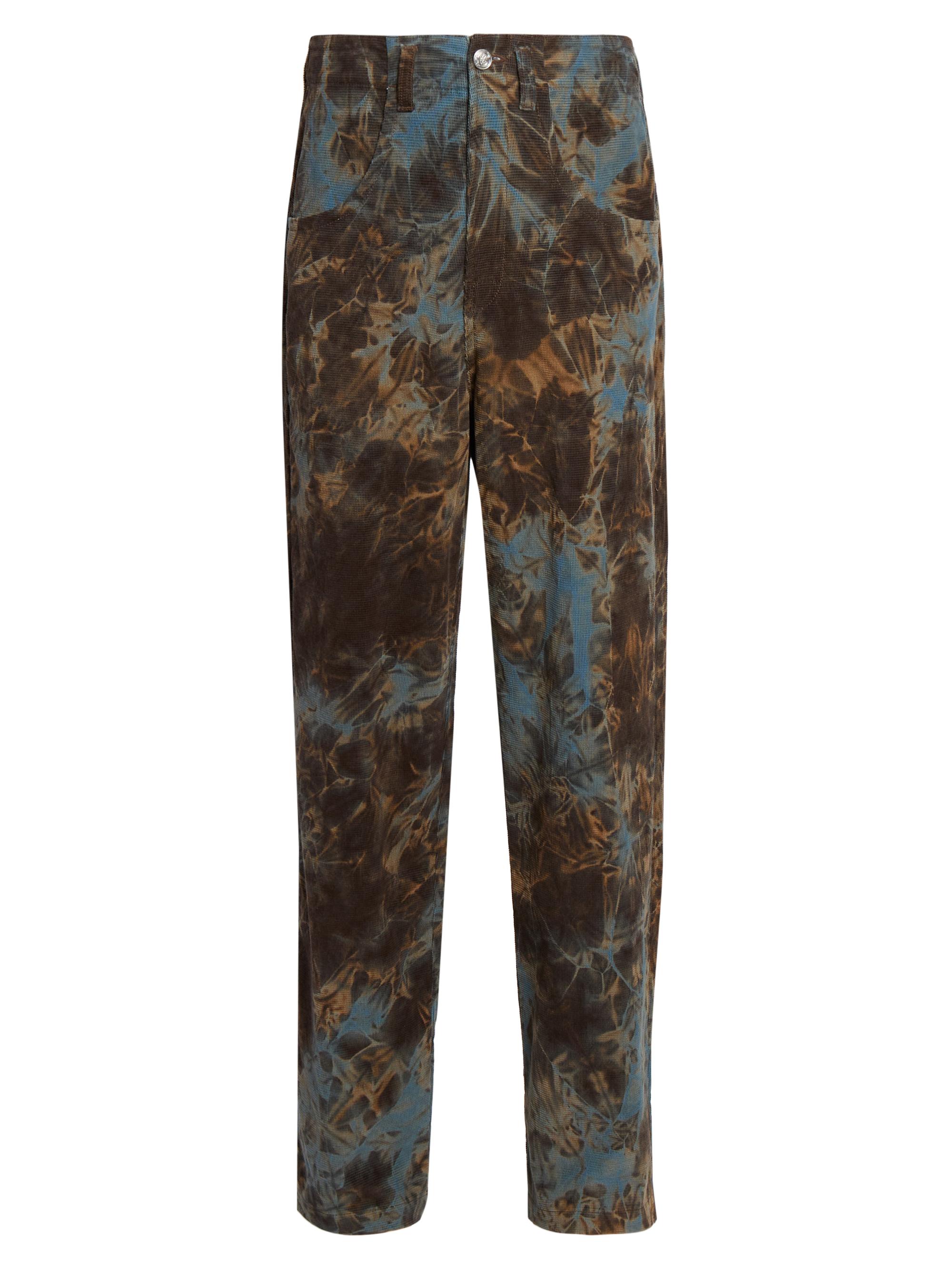 Bluemarble Men's Camouflage Cotton Baggy-Fit Pants - Nebula Brown Blue