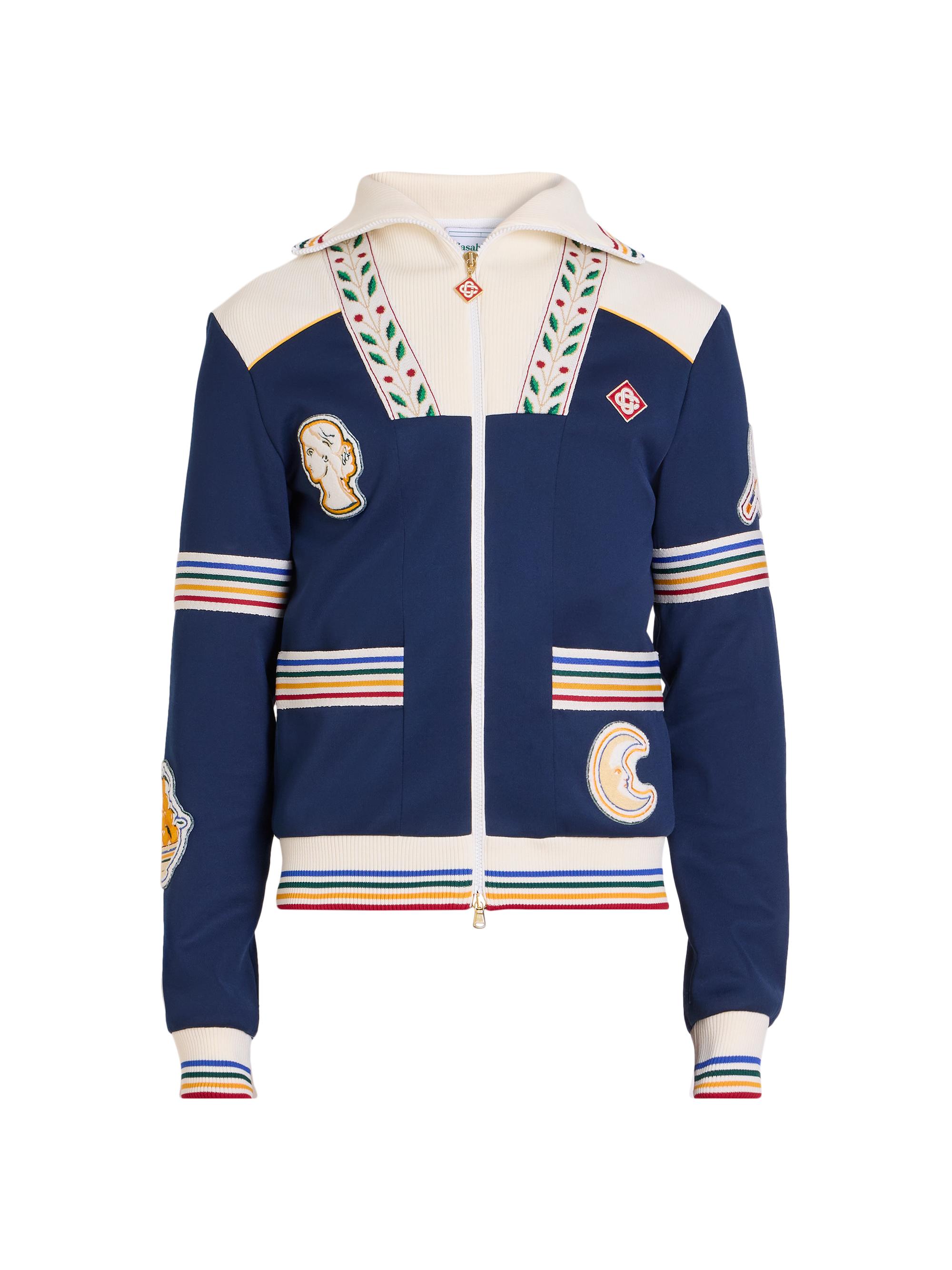 Casablanca Men's Venus As A Boy Cotton-Blend Varsity Track Jacket - Navy