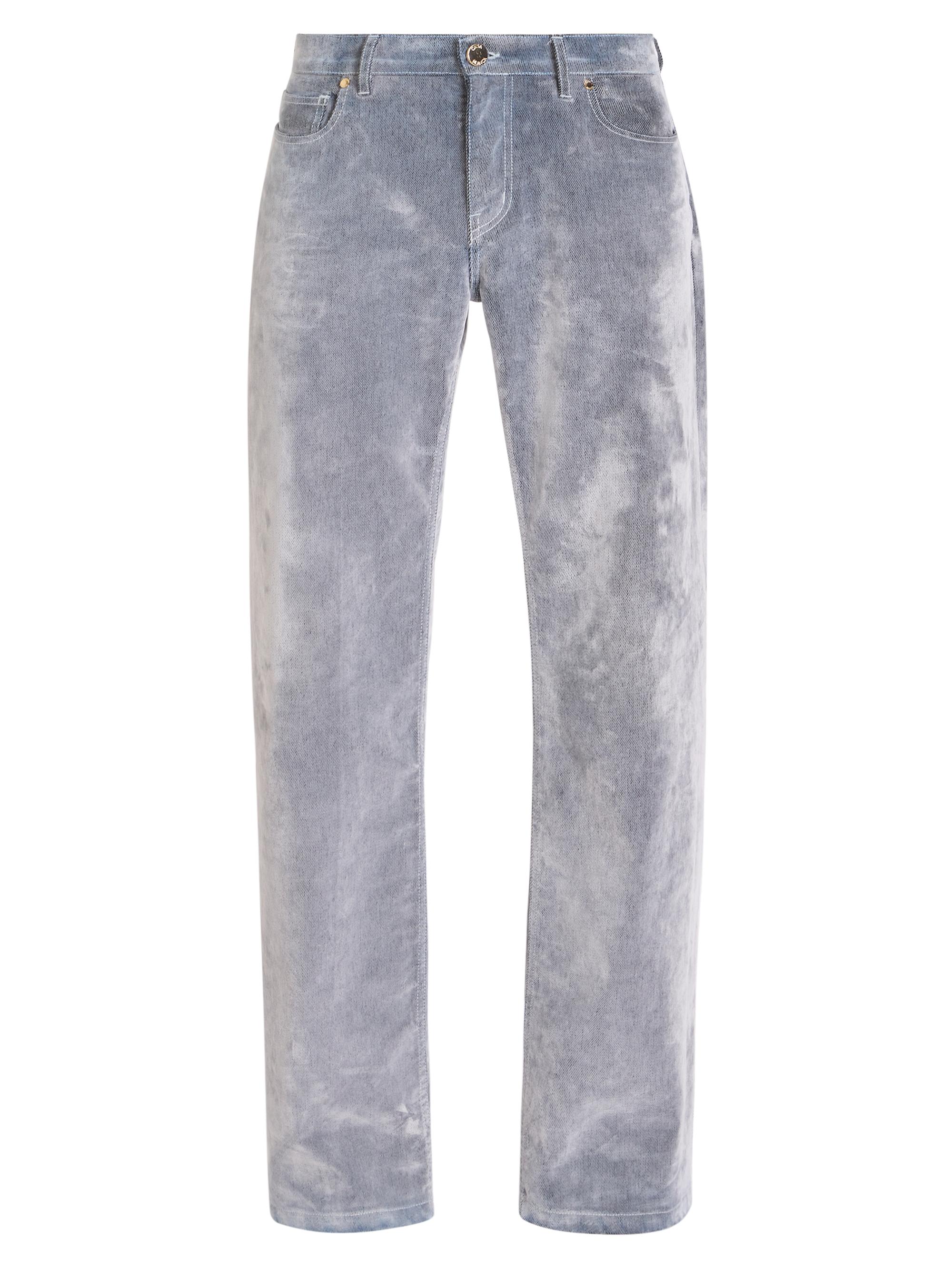 Casablanca Men's Venus As A Boy Peach Five-Pocket Jeans - Aqua Blue