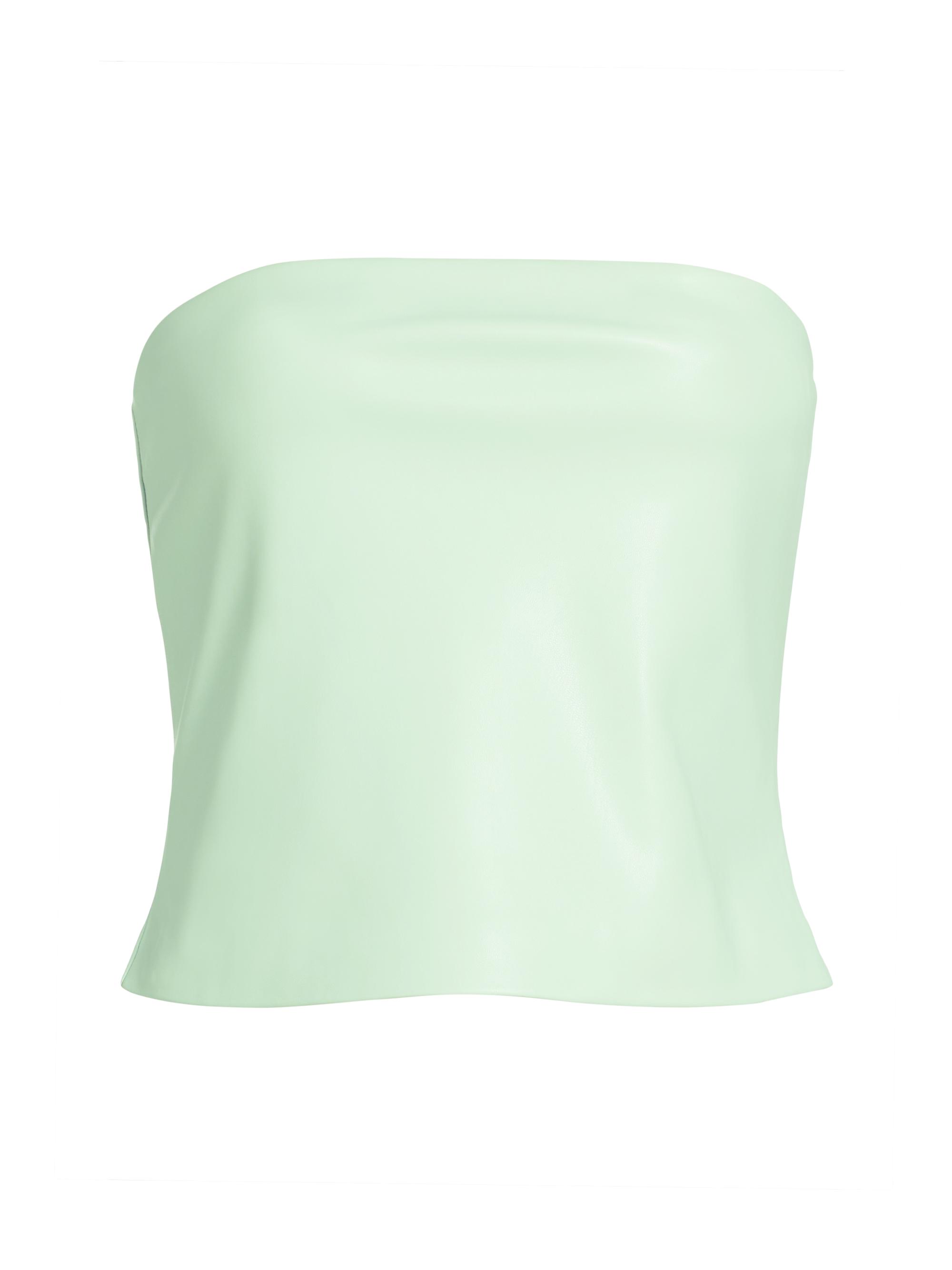 susana monaco Women's Faux Leather Tube Top - Mint Chip