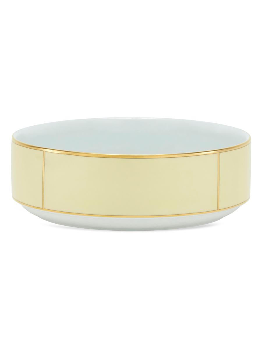 Ginori 1735 Diva Colonna Tureen Porcelain Salad Bowl In Yellow