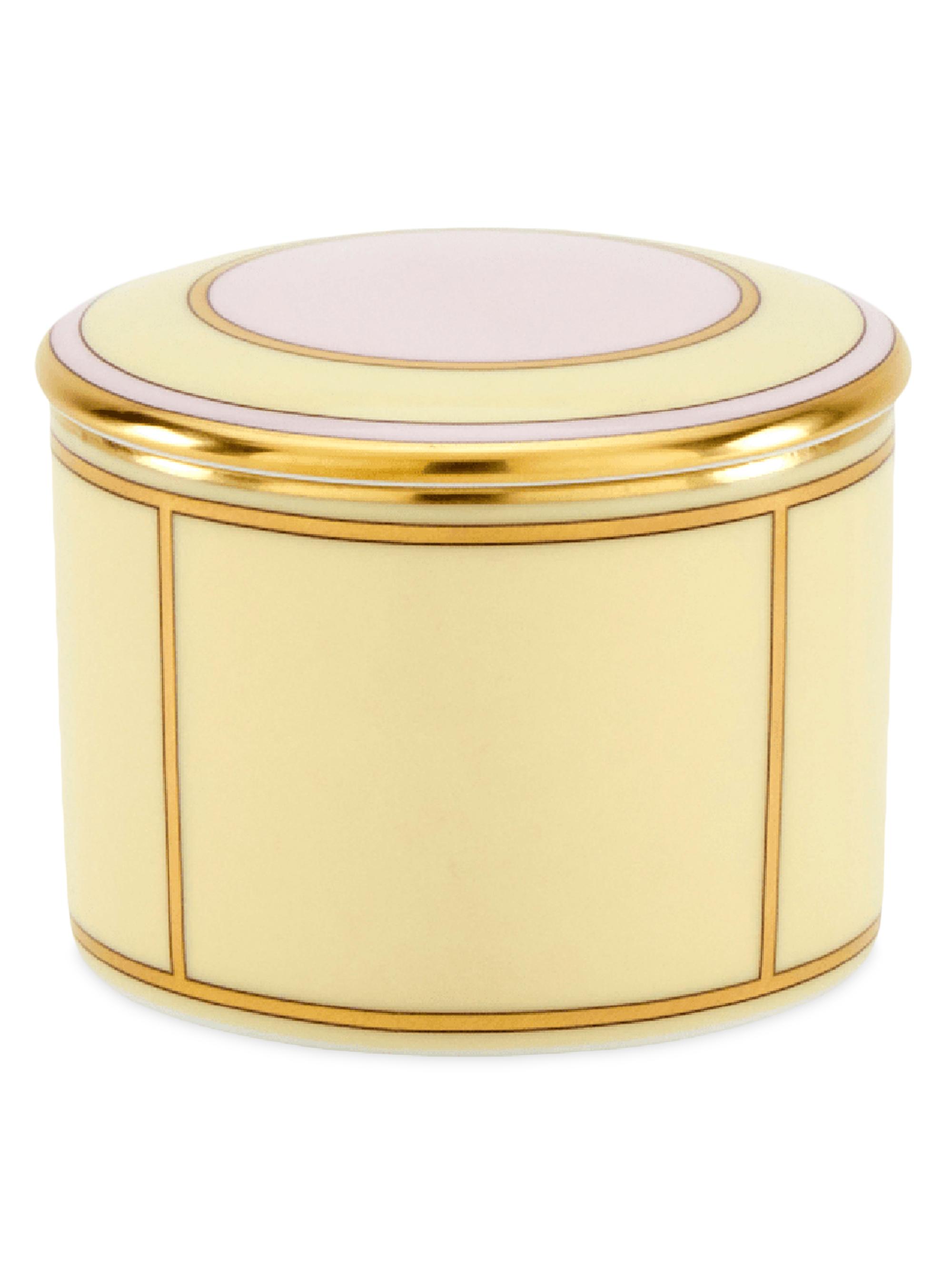 Ginori 1735 Diva Porcelain Small Box with Cover - Diva Giall