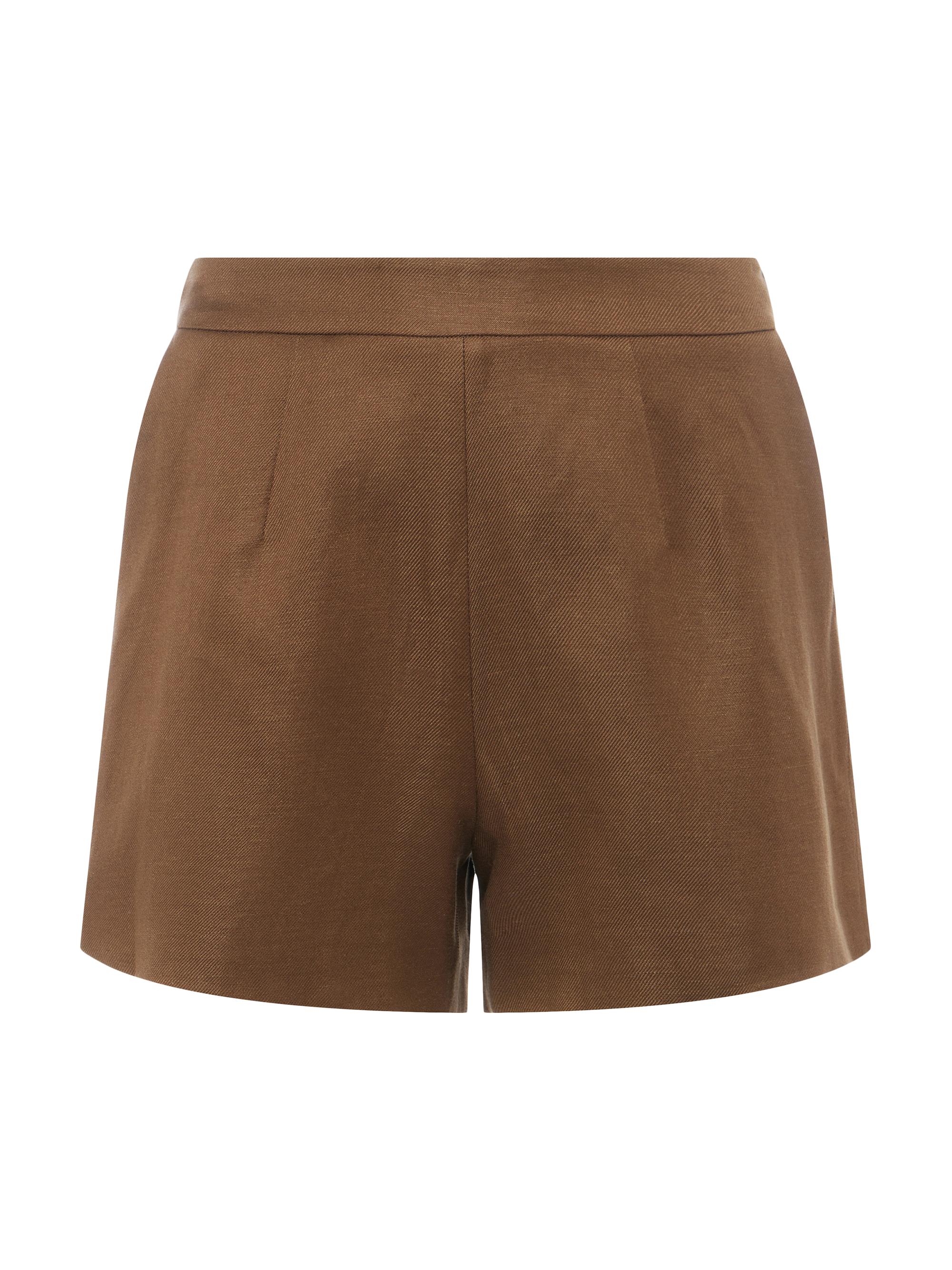 L'AGENCE Women's Ashton Linen-Blend Shorts - Brown Olive
