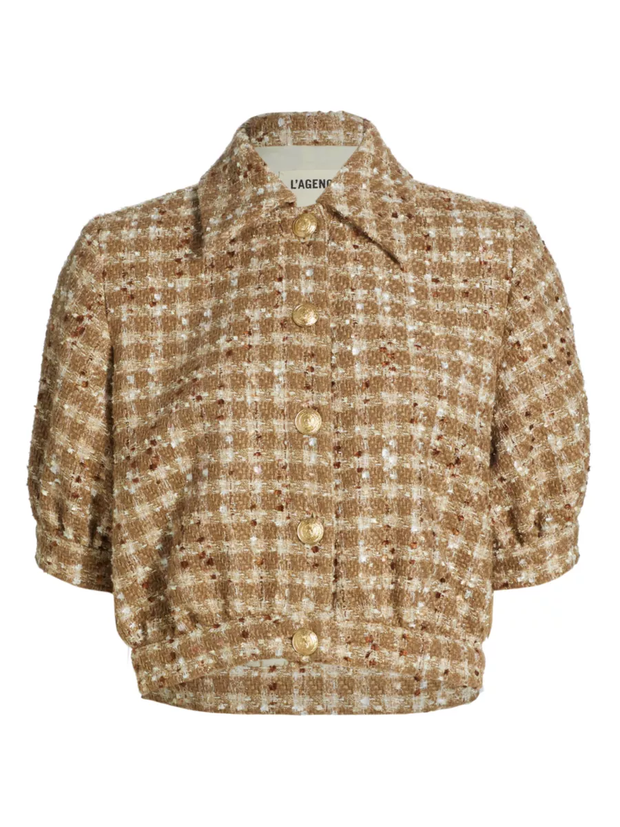 Shop L'AGENCE Cove Tweed Crop Jacket | Saks Fifth Avenue