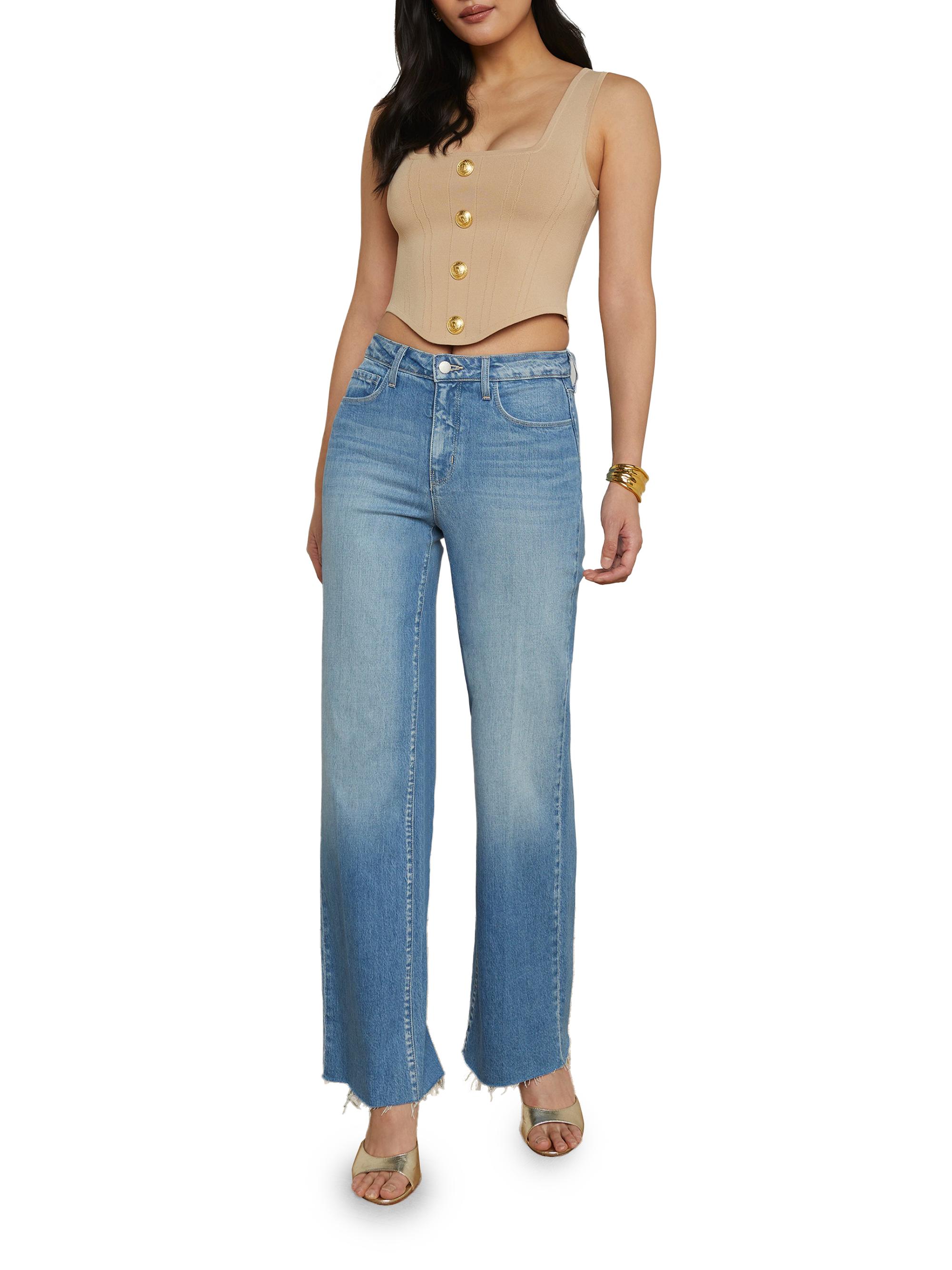 Tao For Comme Des Garcons Blue Knitted Corset Top 2005 For Sale at