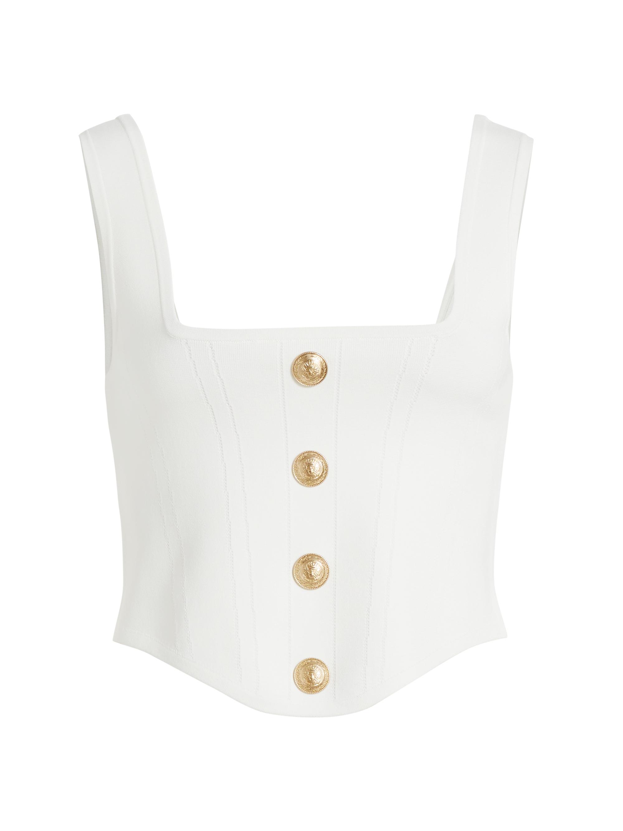 L'AGENCE Women's Saga Compact-Knit Corset Top -  Gold